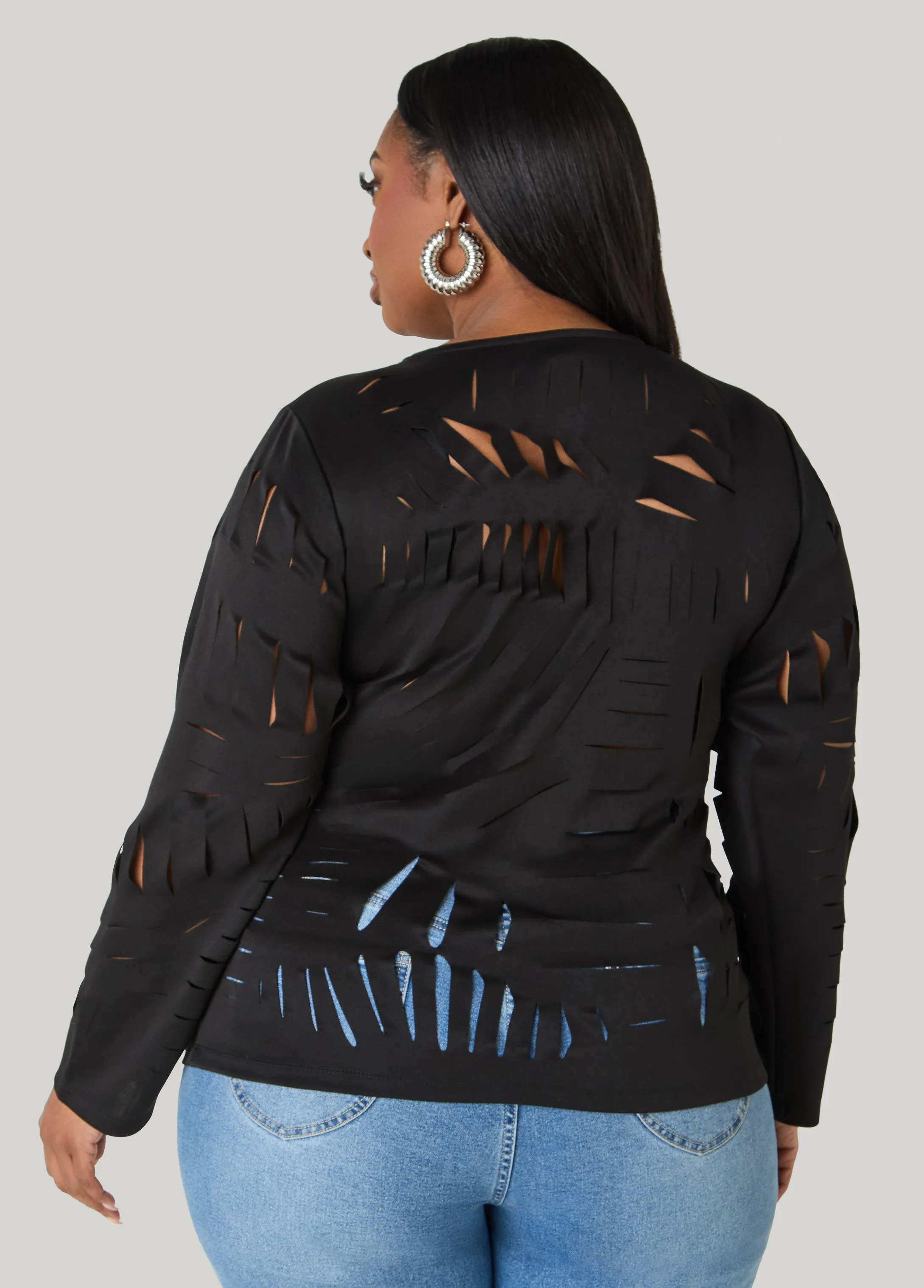Laser Cut Scuba Top sold by Ashley Stewart product image thumbnail 2