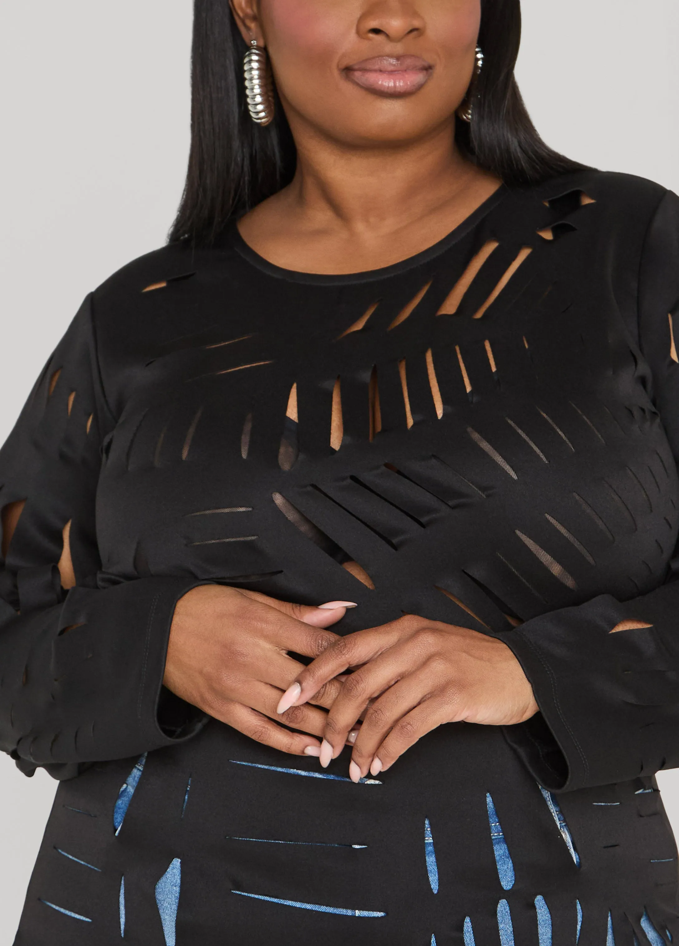 Laser Cut Scuba Top sold by Ashley Stewart product image thumbnail 4