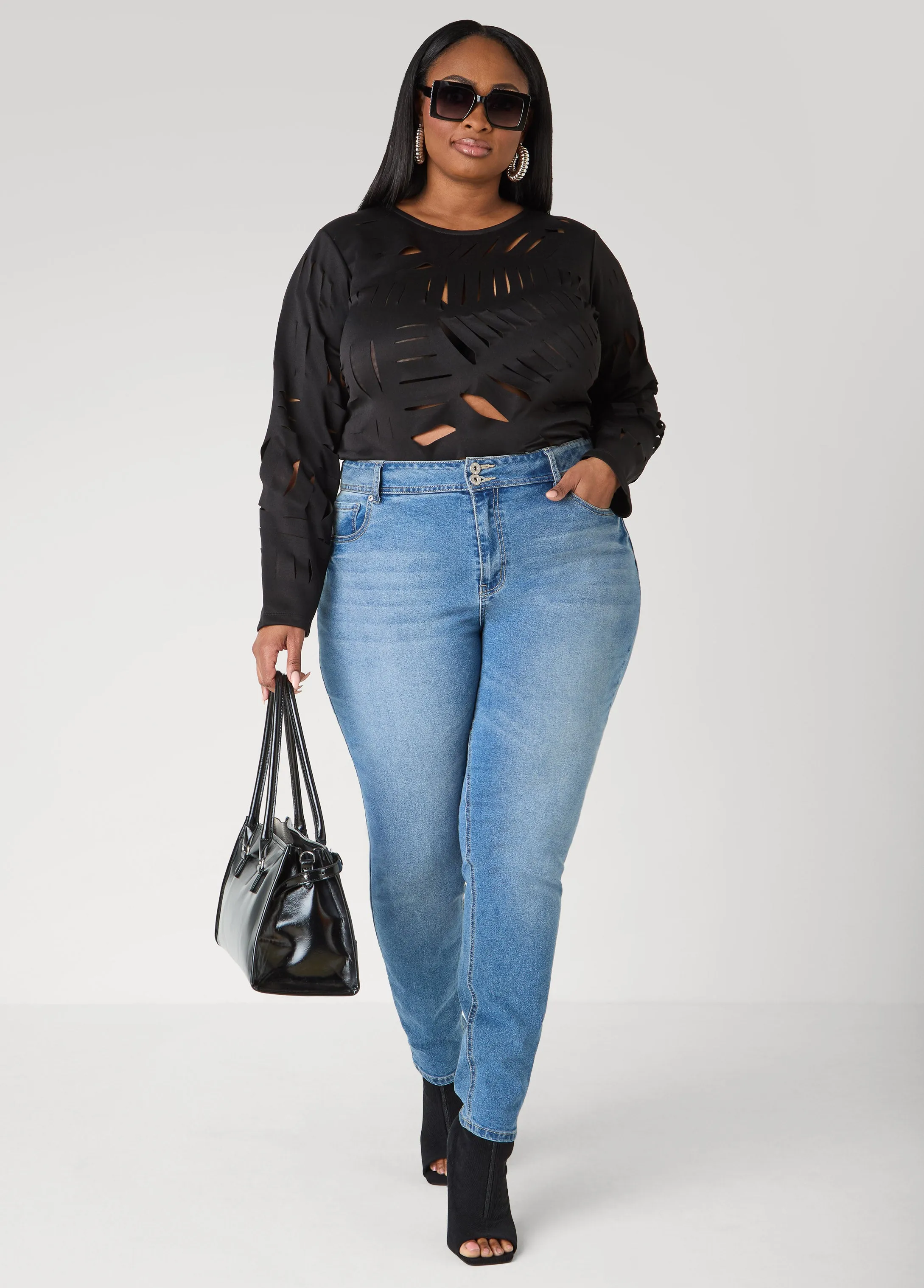 Laser Cut Scuba Top sold by Ashley Stewart product image thumbnail 3