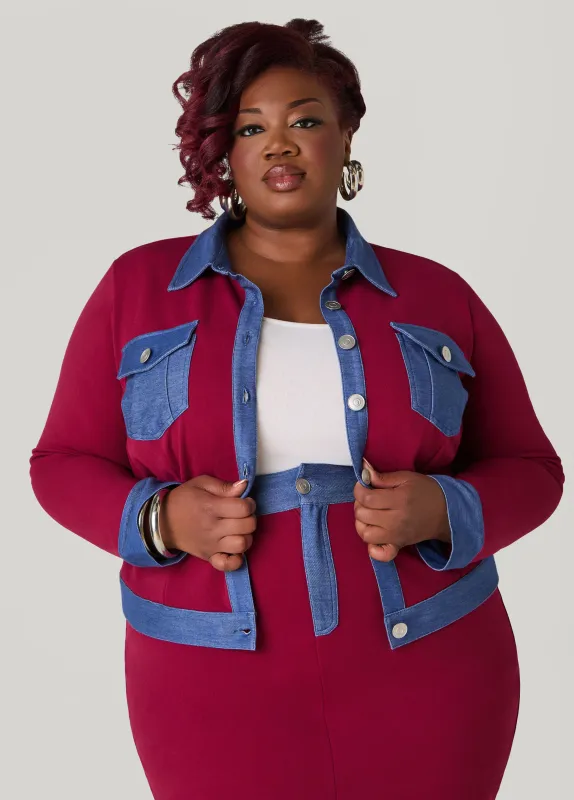 Denim Panel Jacket sold by Ashley Stewart