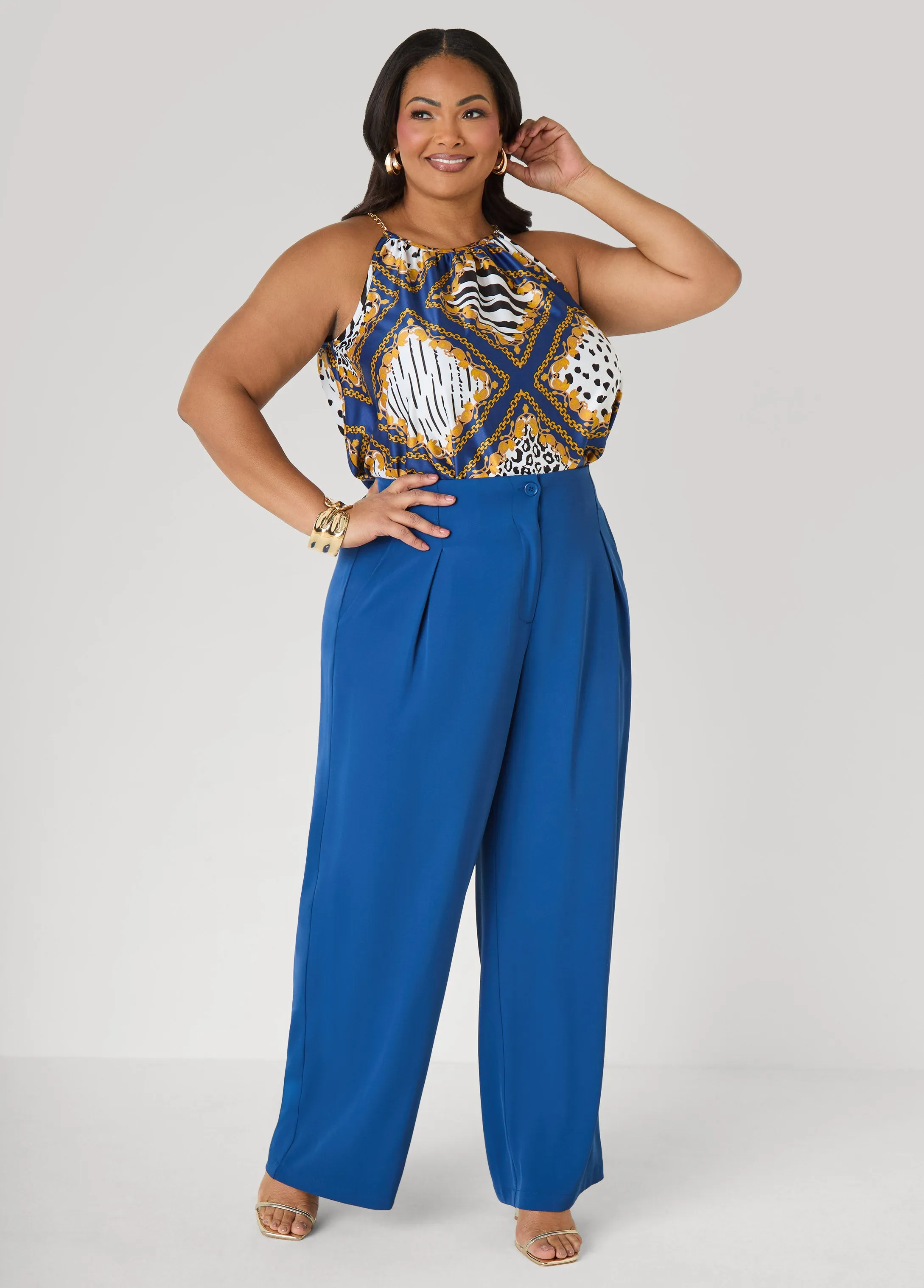 Chain Trimmed Animal Print Cami sold by Ashley Stewart product image thumbnail 3