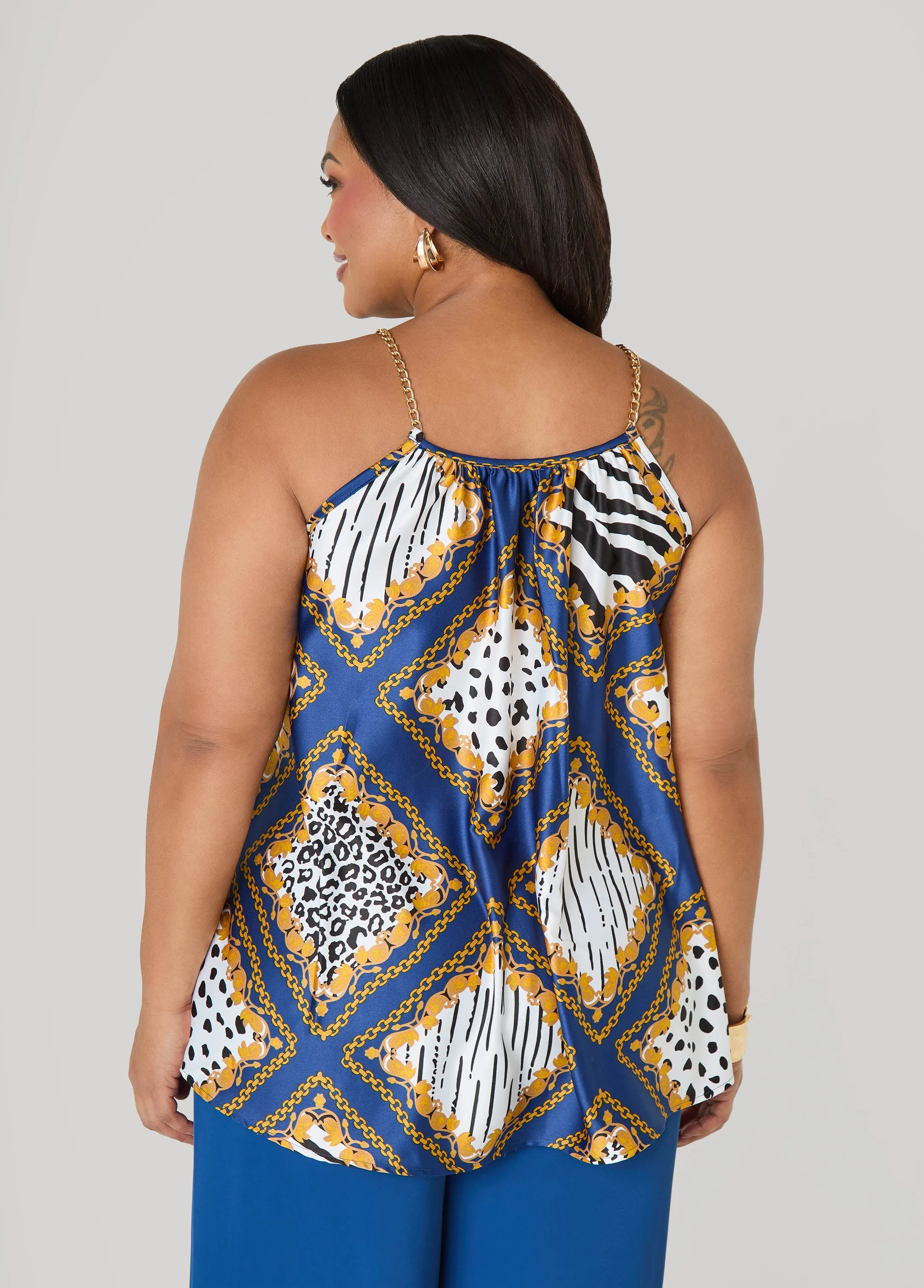 Chain Trimmed Animal Print Cami sold by Ashley Stewart product image thumbnail 2