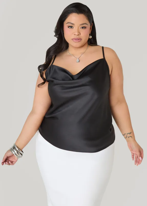 Chain Trimmed Satin Cami sold by Ashley Stewart