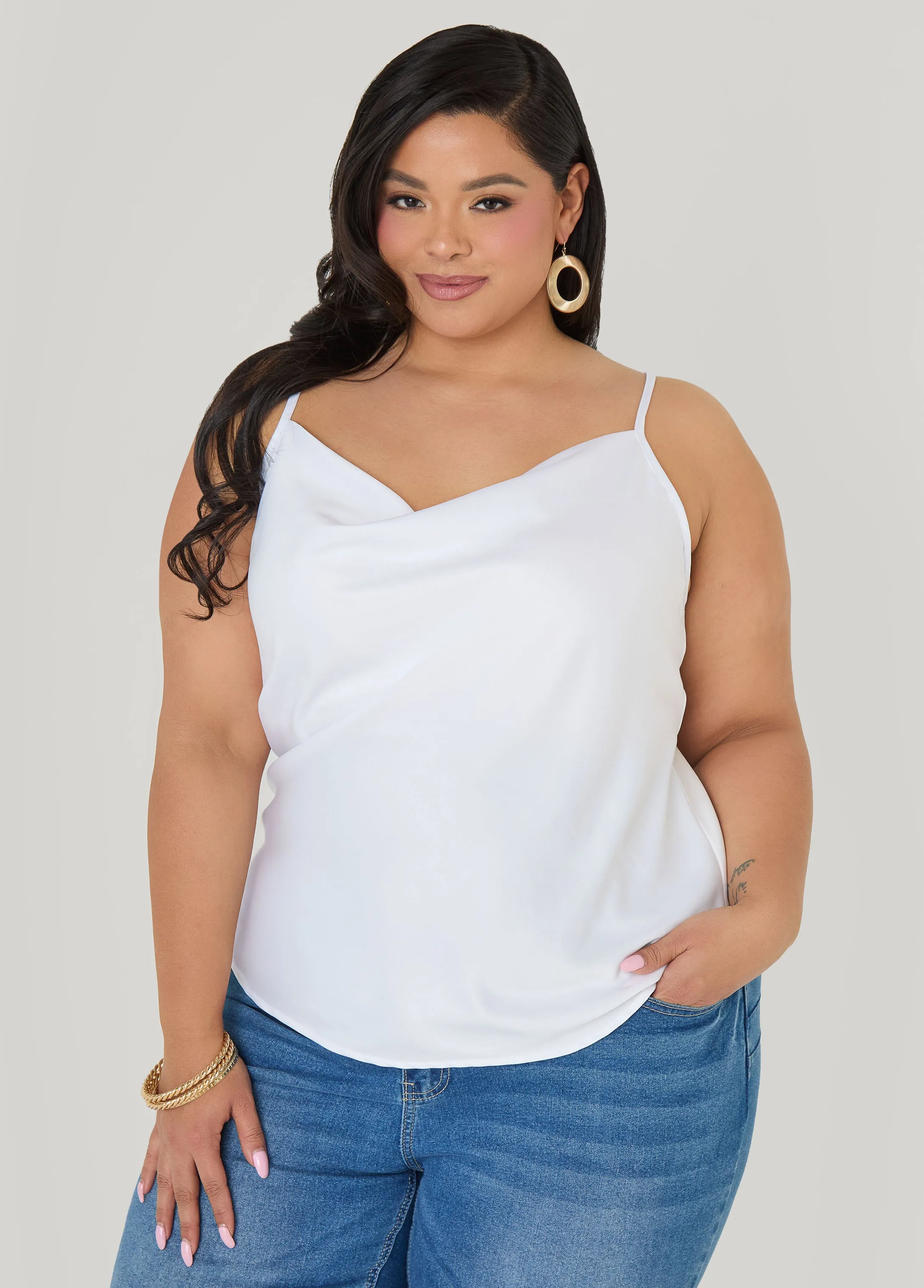 Chain Trimmed Satin Cami sold by Ashley Stewart product image thumbnail 5