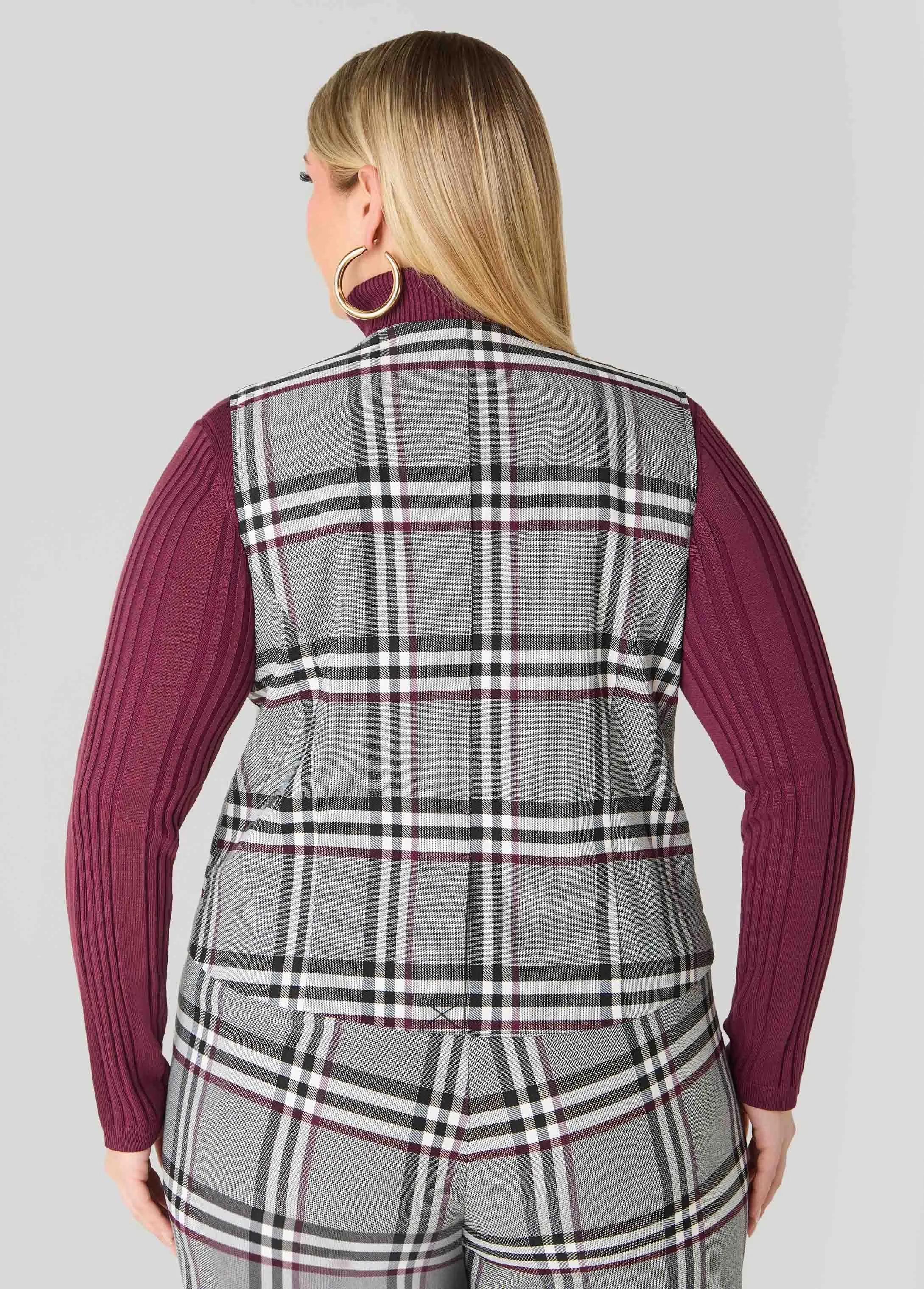 Millennium Plaid Vest sold by Ashley Stewart product image thumbnail 2
