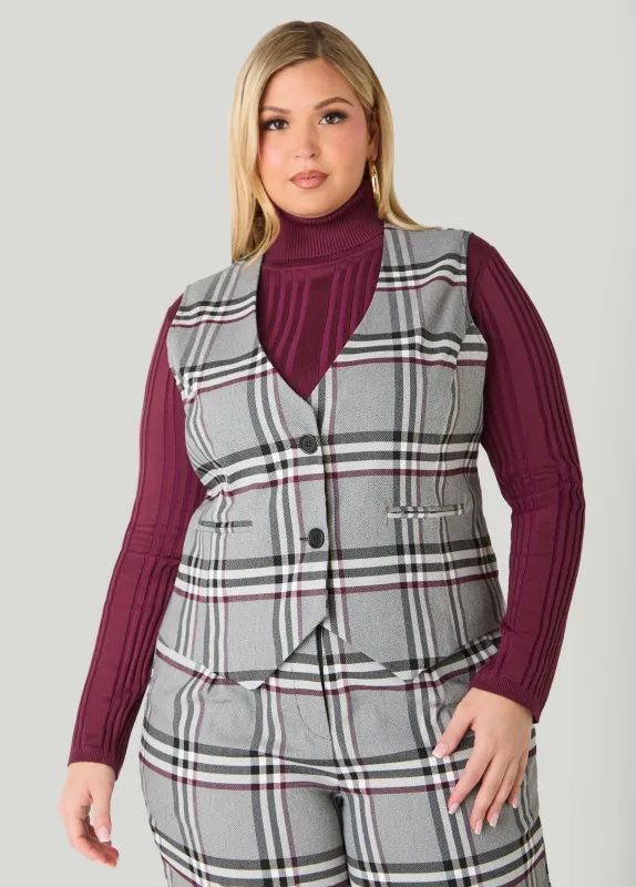 Millennium Plaid Vest made by Ashley Stewart