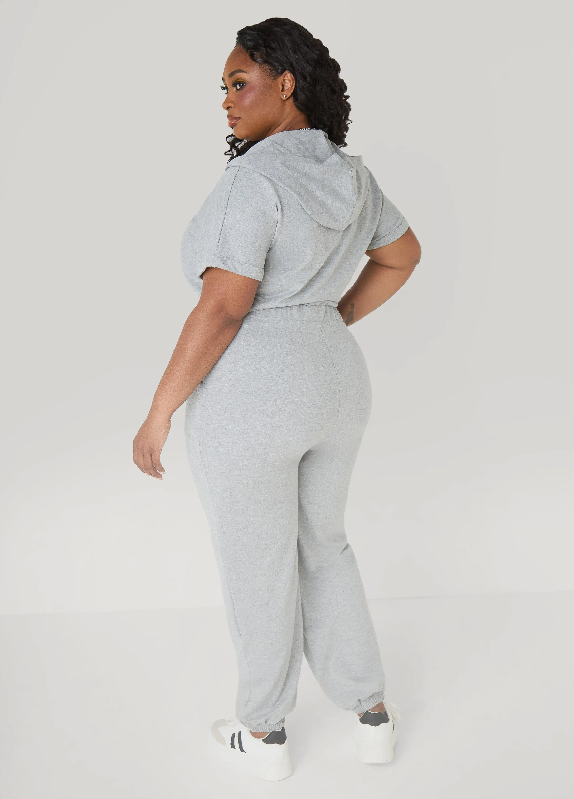 French Terry Joggers Jumpsuit sold by Ashley Stewart product image thumbnail 2