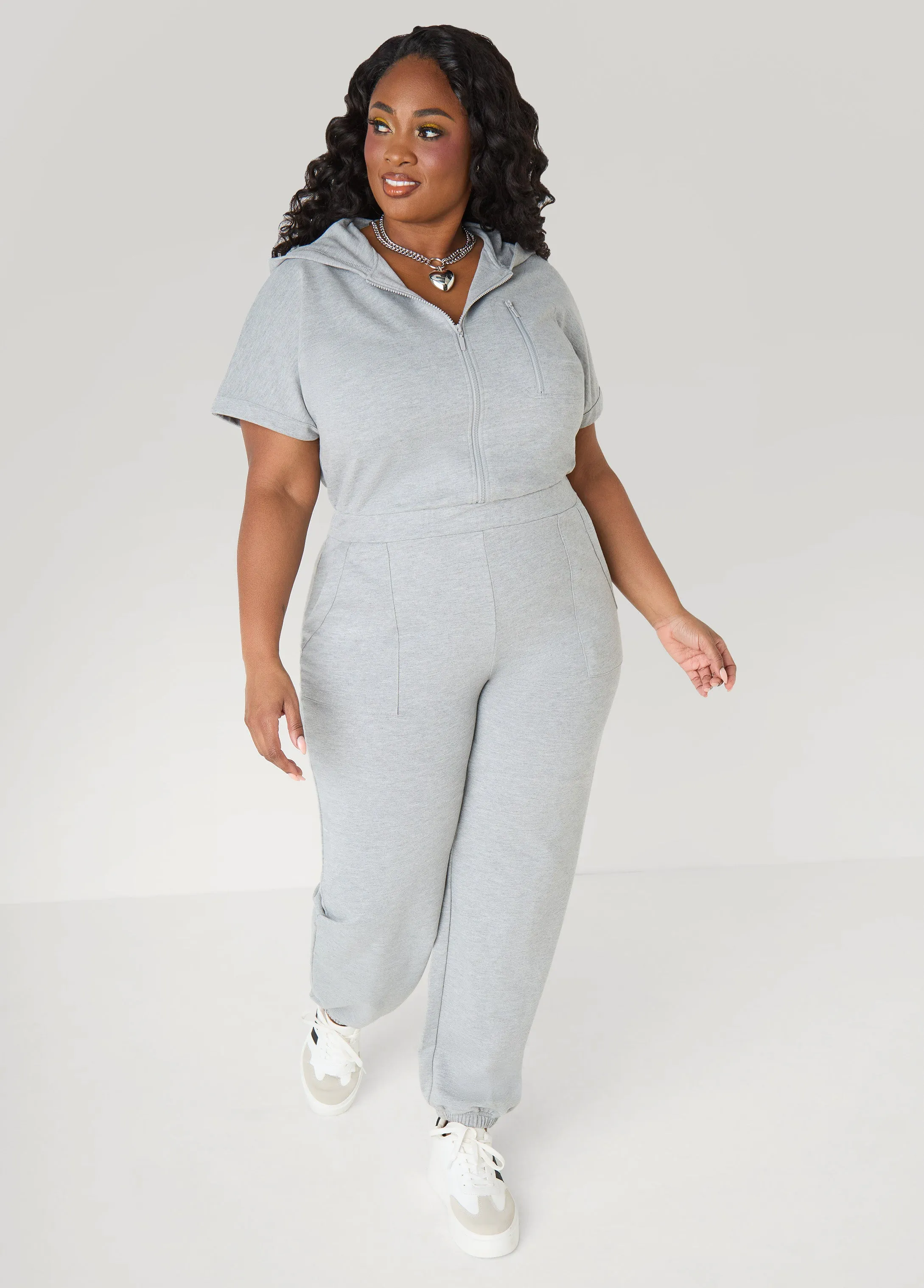 French Terry Joggers Jumpsuit sold by Ashley Stewart