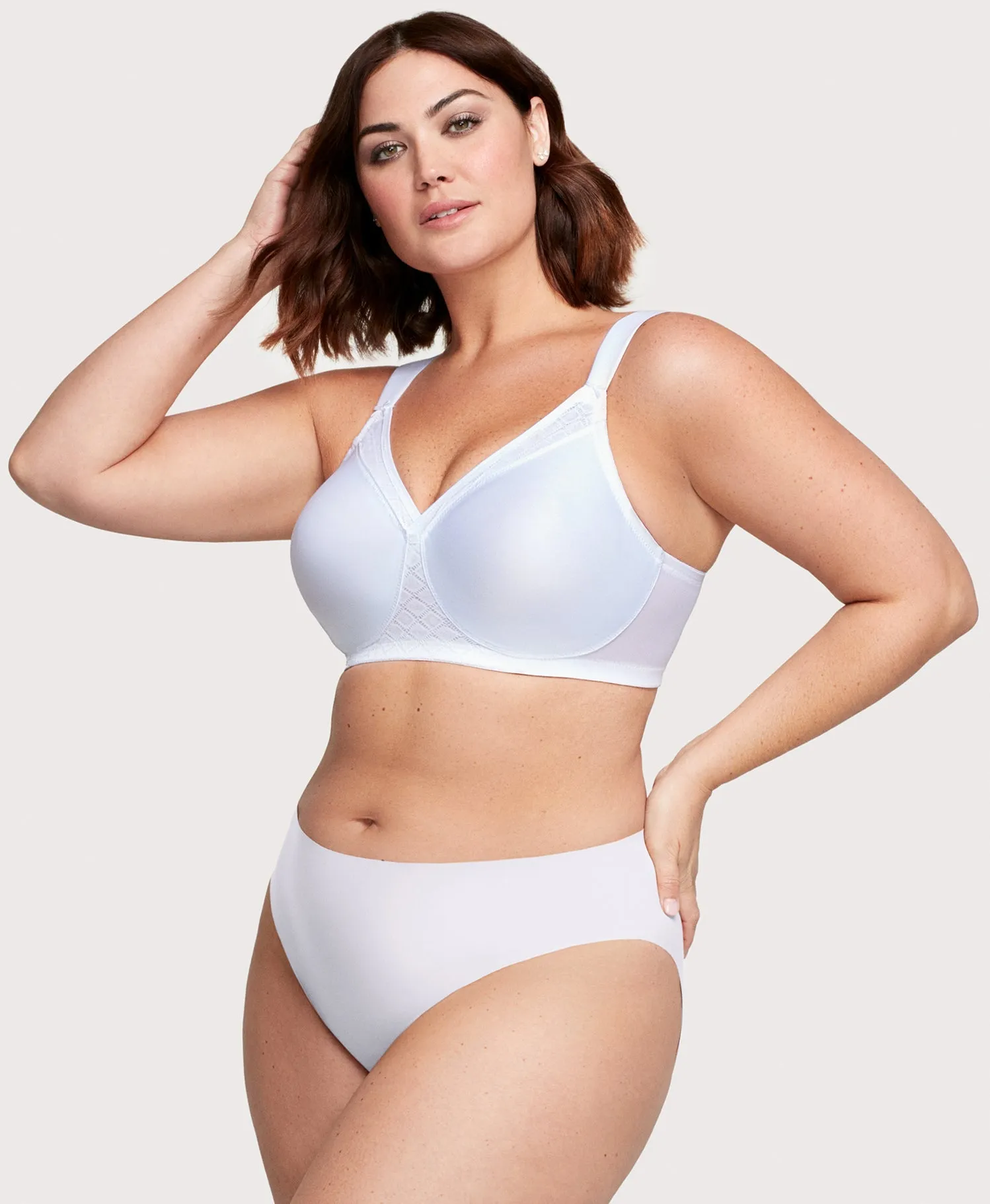 MagicLift Seamless Support T-Shirt Bra White sold by Ashley Stewart