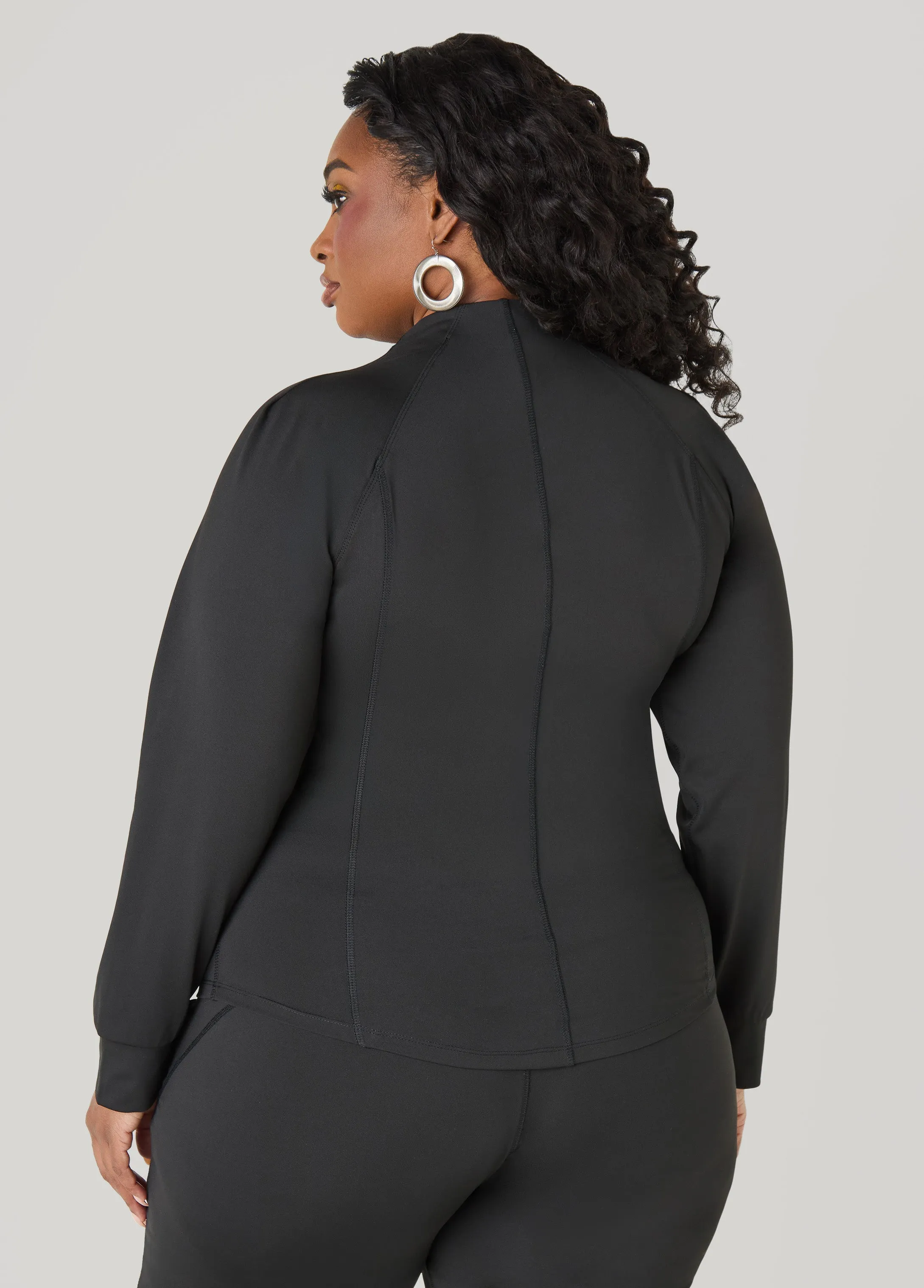 Zip Front Track Jacket sold by Ashley Stewart product image thumbnail 2