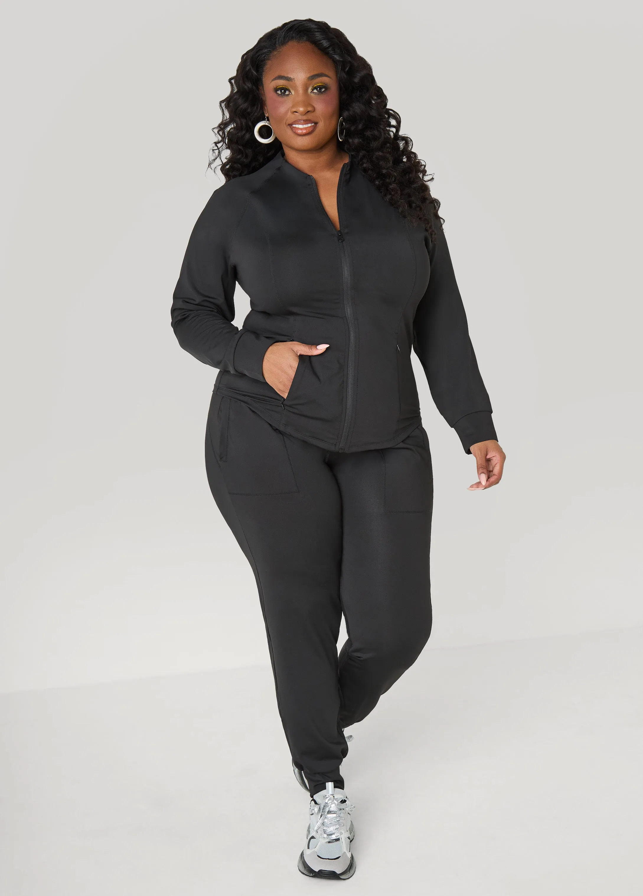 Zip Front Track Jacket sold by Ashley Stewart product image thumbnail 3