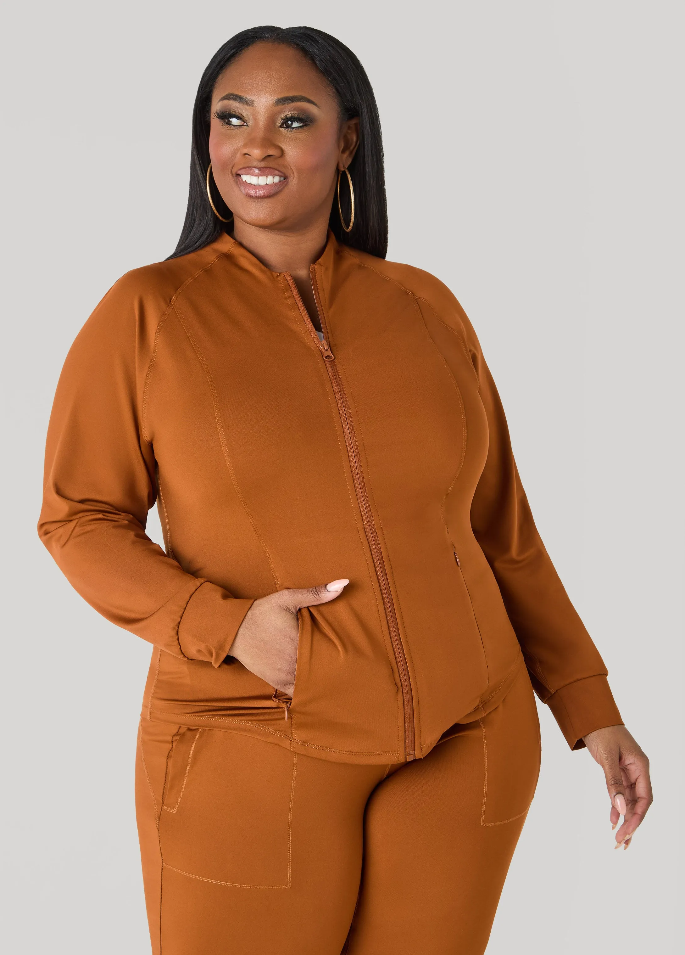 Zip Front Track Jacket sold by Ashley Stewart product image thumbnail 5
