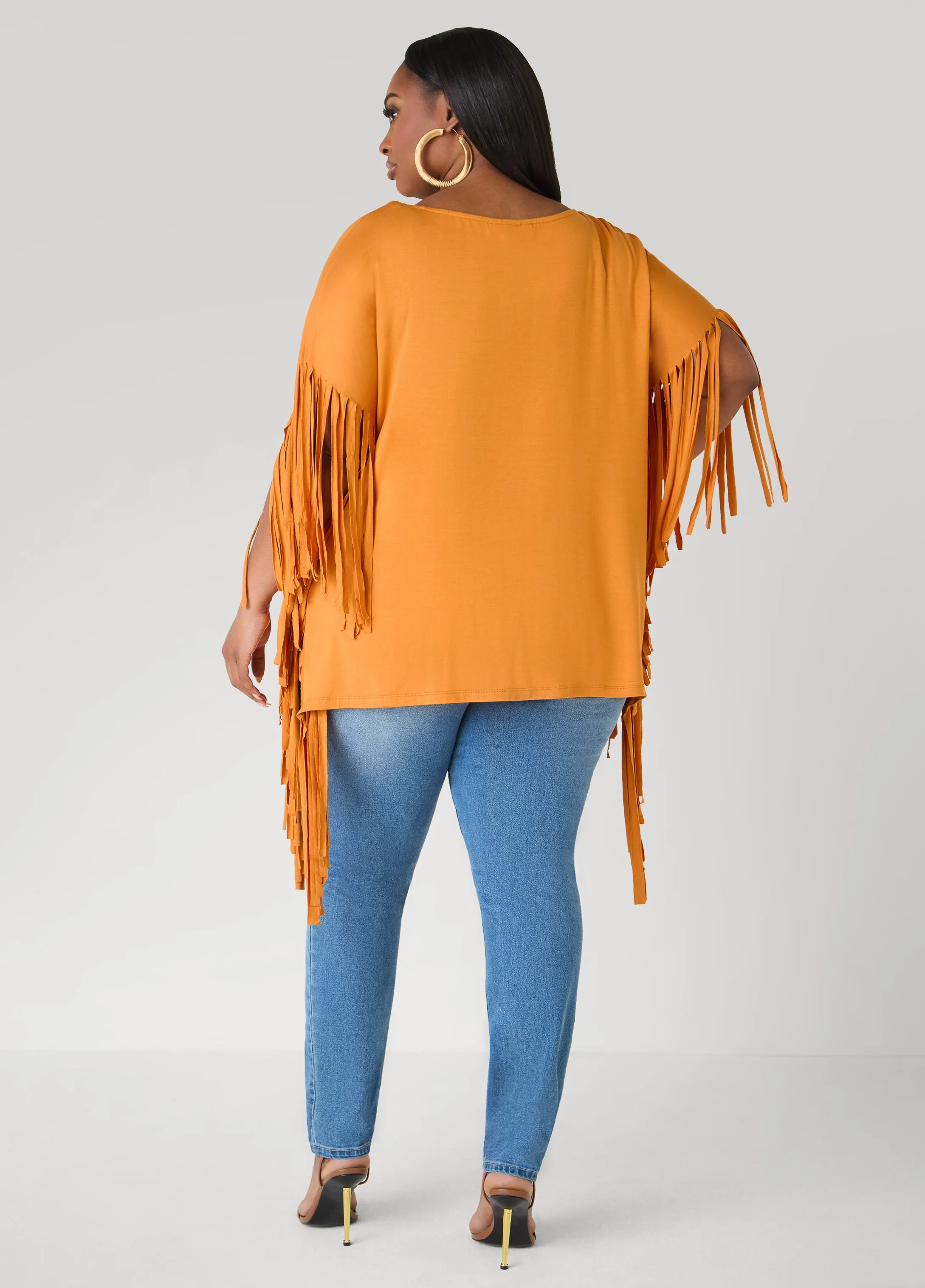 Fringed Oversized T Shirt sold by Ashley Stewart product image thumbnail 2