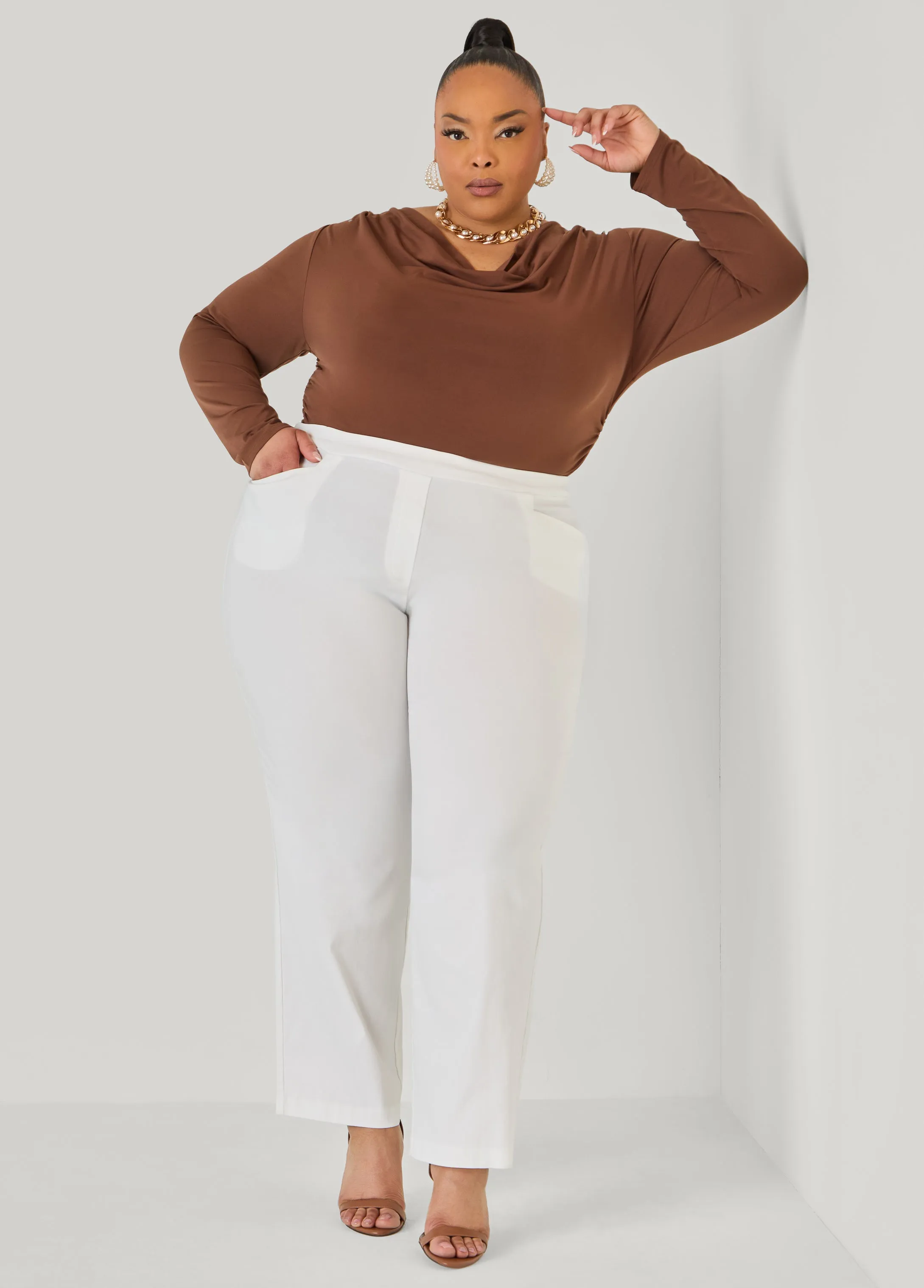 Millennium Straight Leg Trousers sold by Ashley Stewart