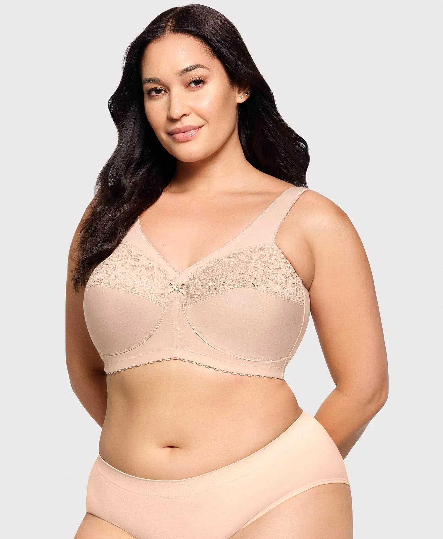 MagicLift Cotton Support Bra Cafe sold by Ashley Stewart