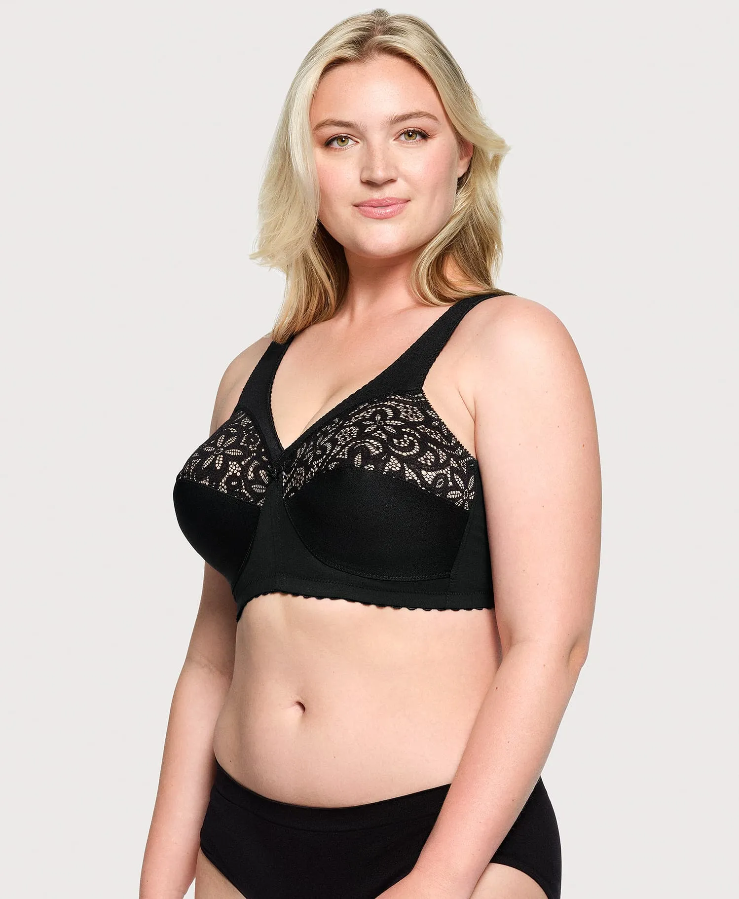 MagicLift Cotton Support Bra Black sold by Ashley Stewart product image thumbnail 4