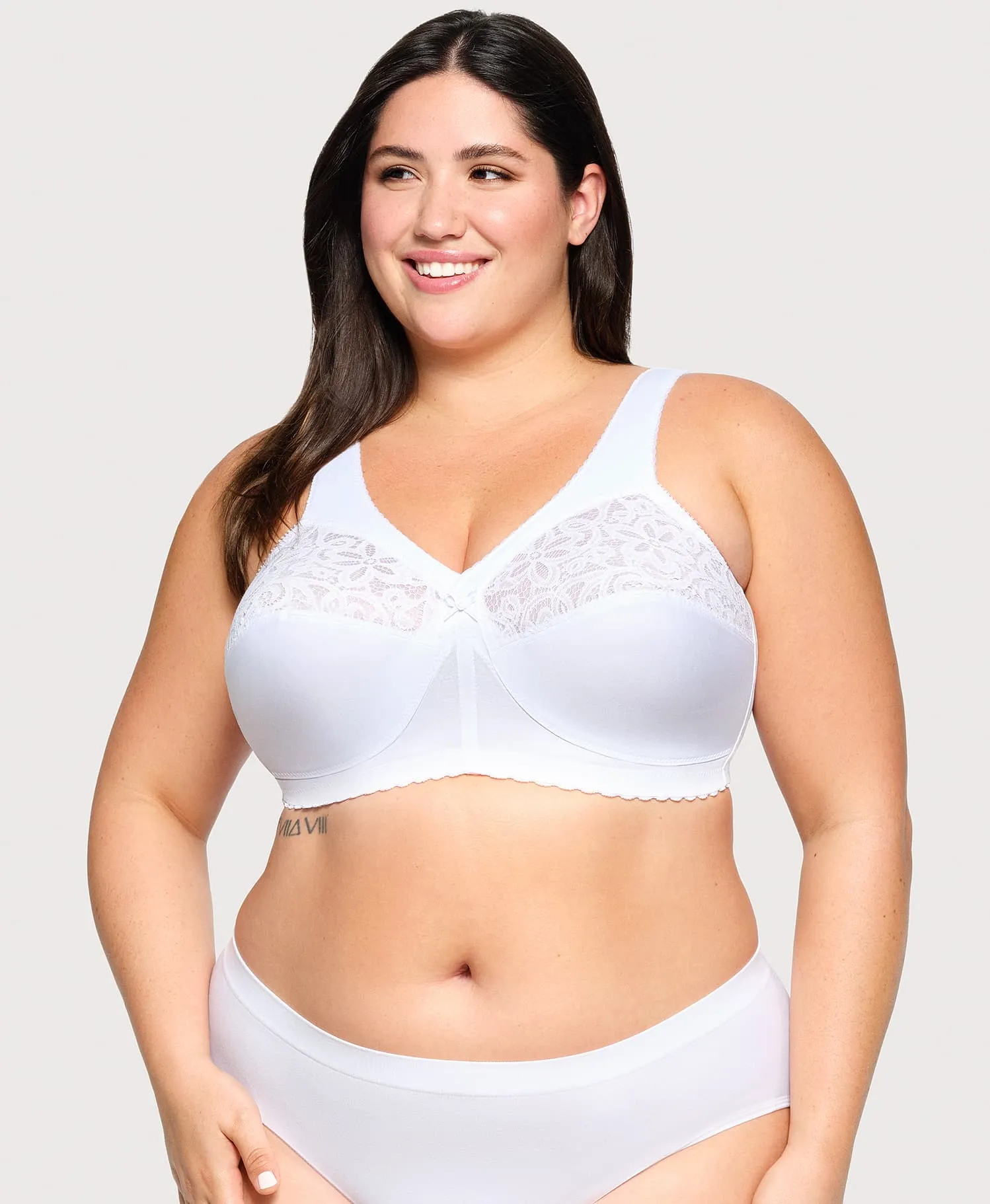 MagicLift Cotton Support Bra White sold by Ashley Stewart