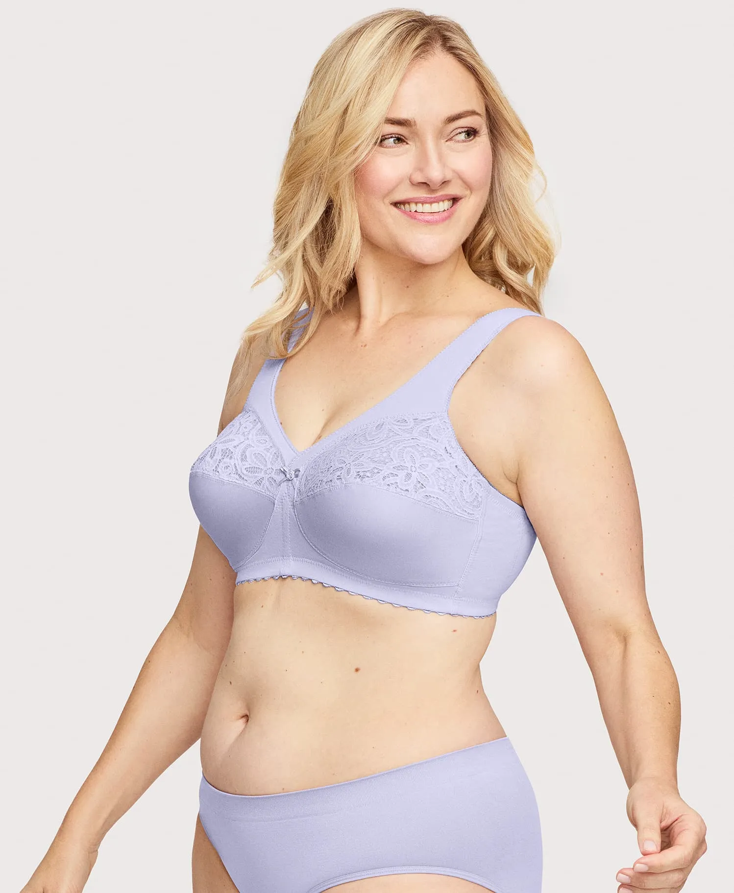 MagicLift Cotton Support Bra Lilac sold by Ashley Stewart product image thumbnail 4