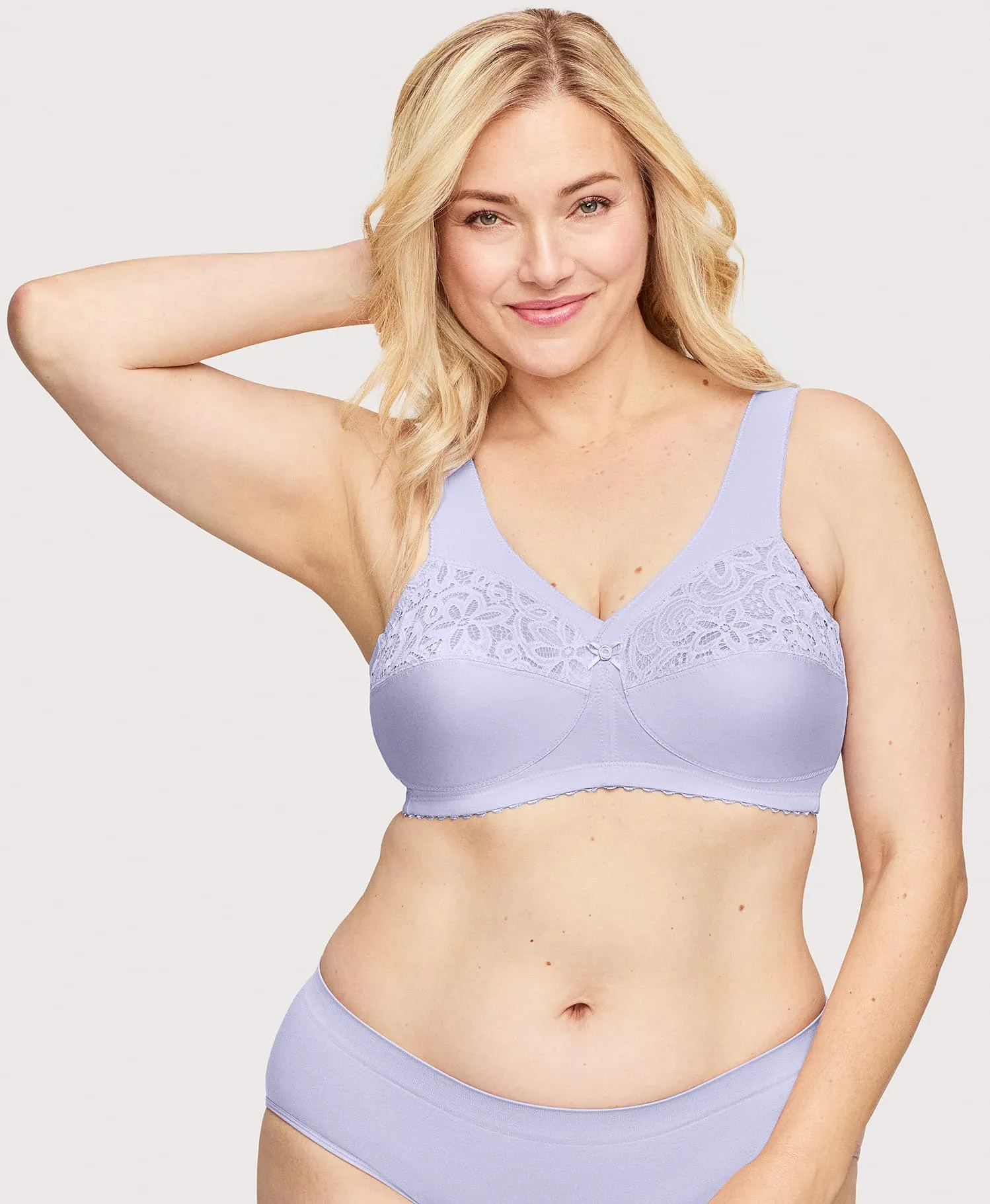 MagicLift Cotton Support Bra Lilac sold by Ashley Stewart