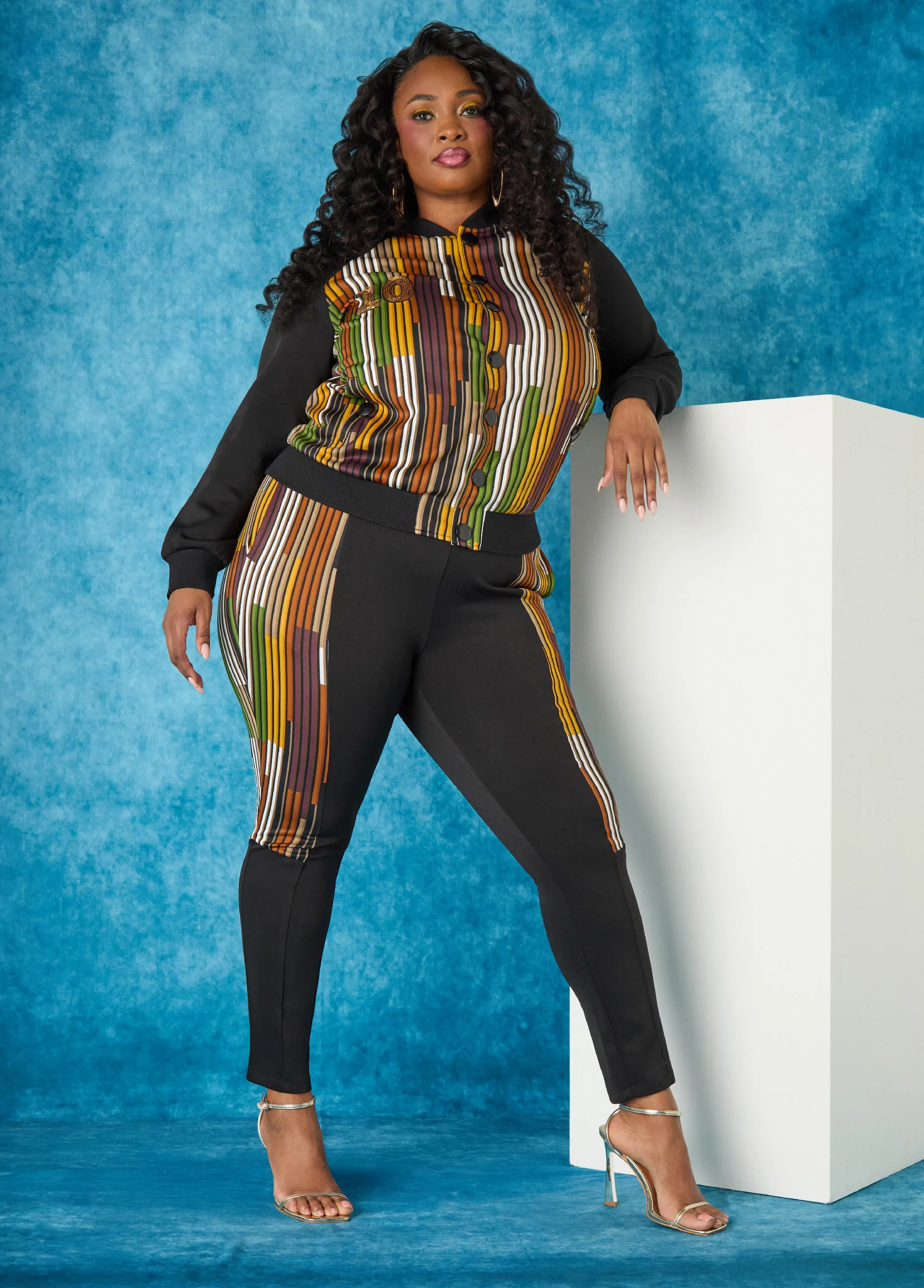 Striped Track Pants sold by Ashley Stewart product image thumbnail 2