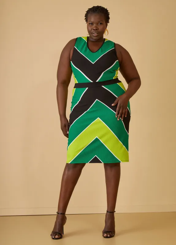Striped Textured Sheath Dress made by Ashley Stewart