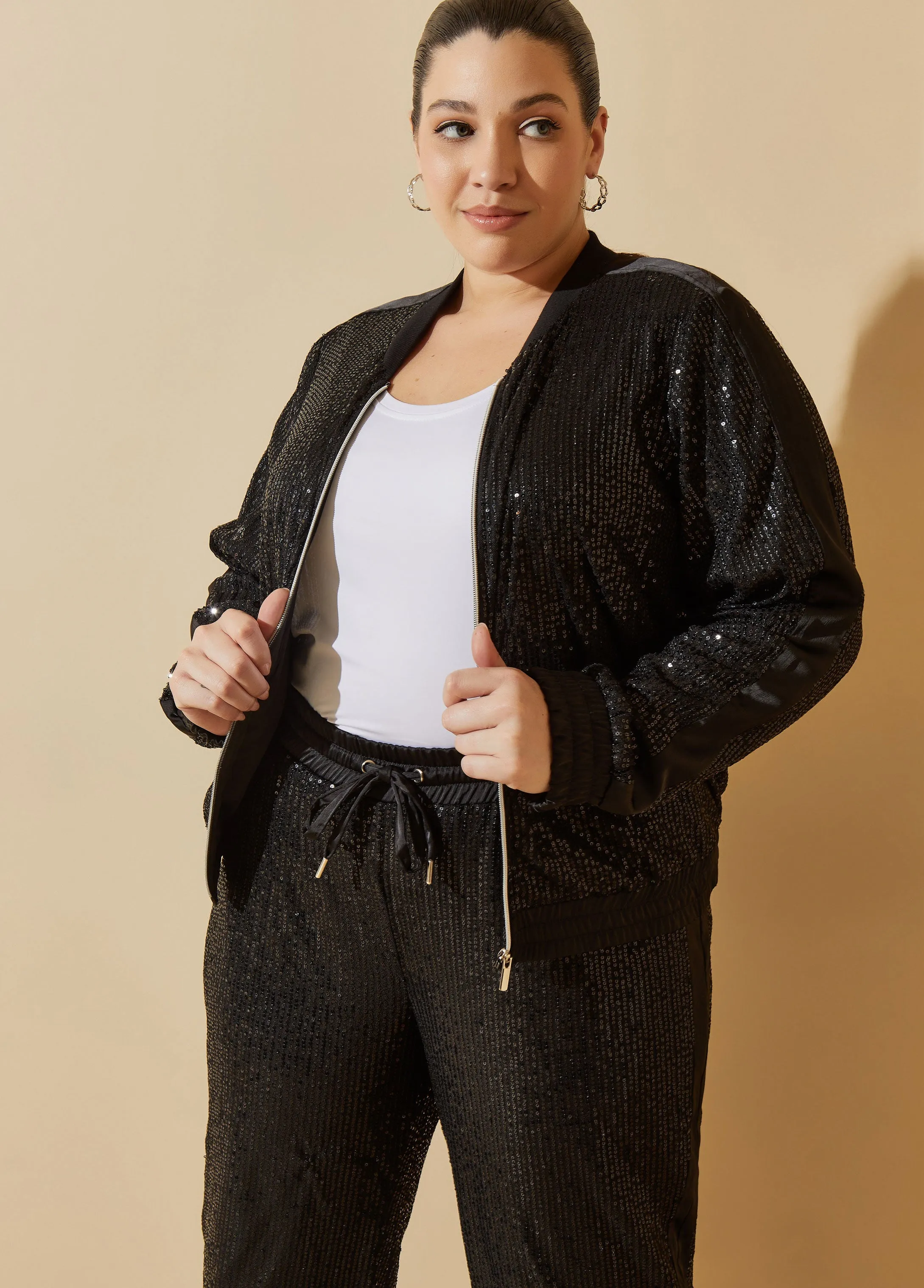 Sequined Track Jacket sold by Ashley Stewart