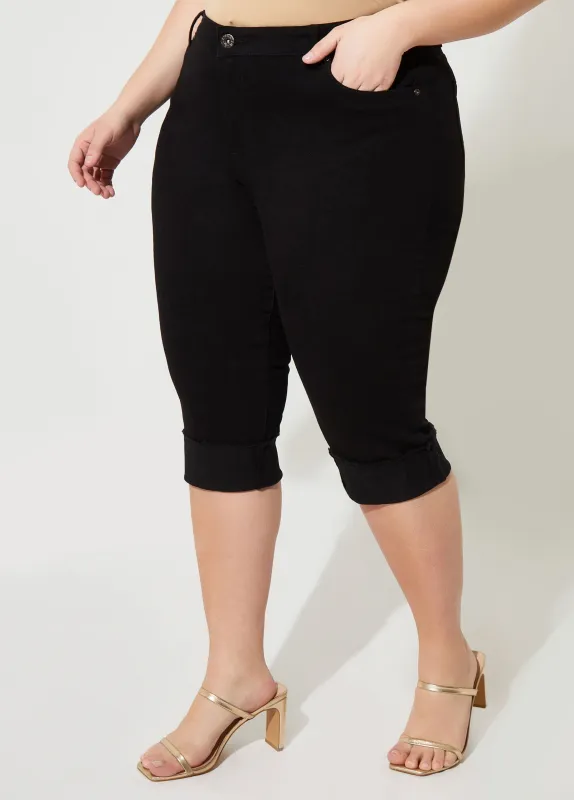 Cuffed Denim Capri Pants sold by Ashley Stewart