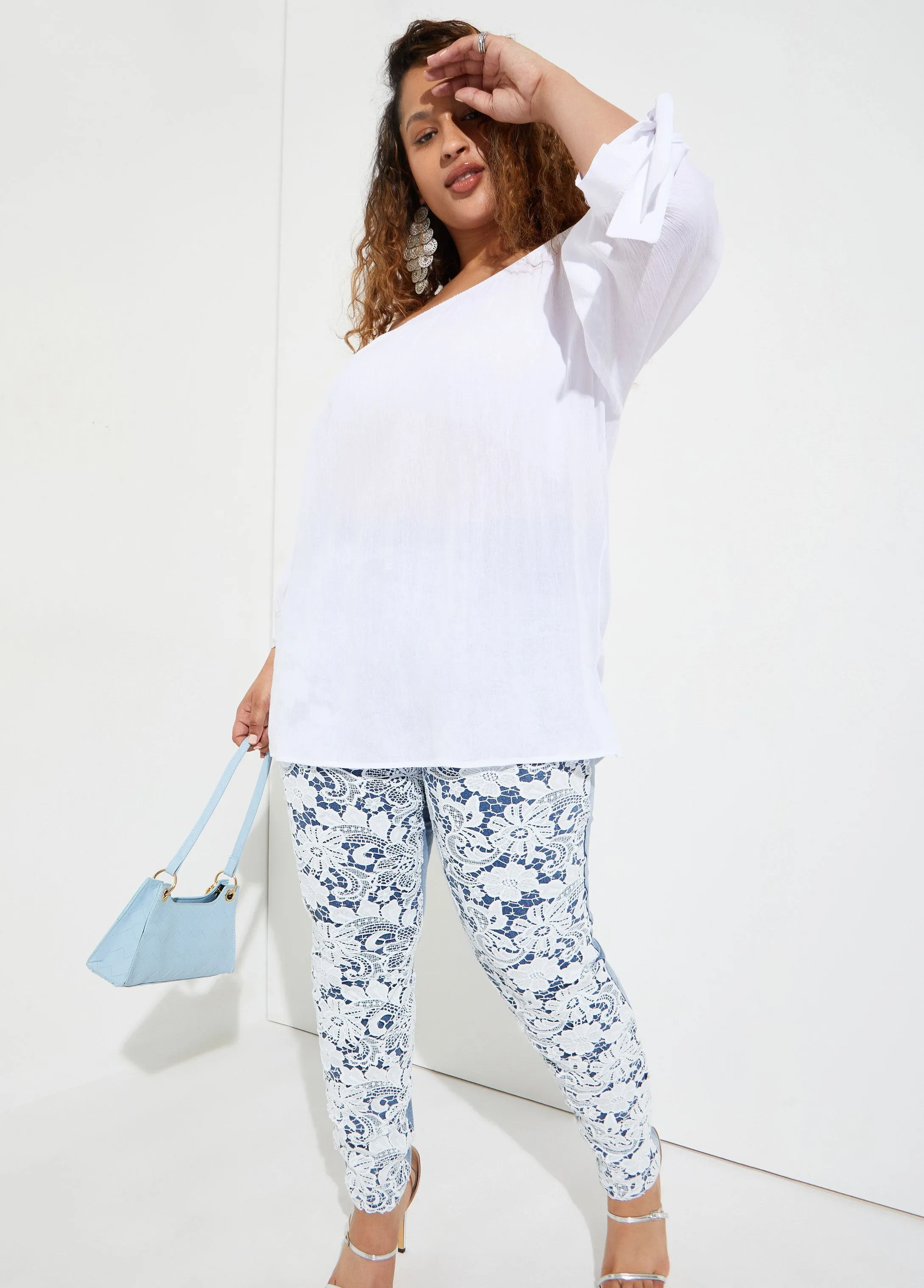 Off The Shoulder Knotted Top sold by Ashley Stewart product image thumbnail 3