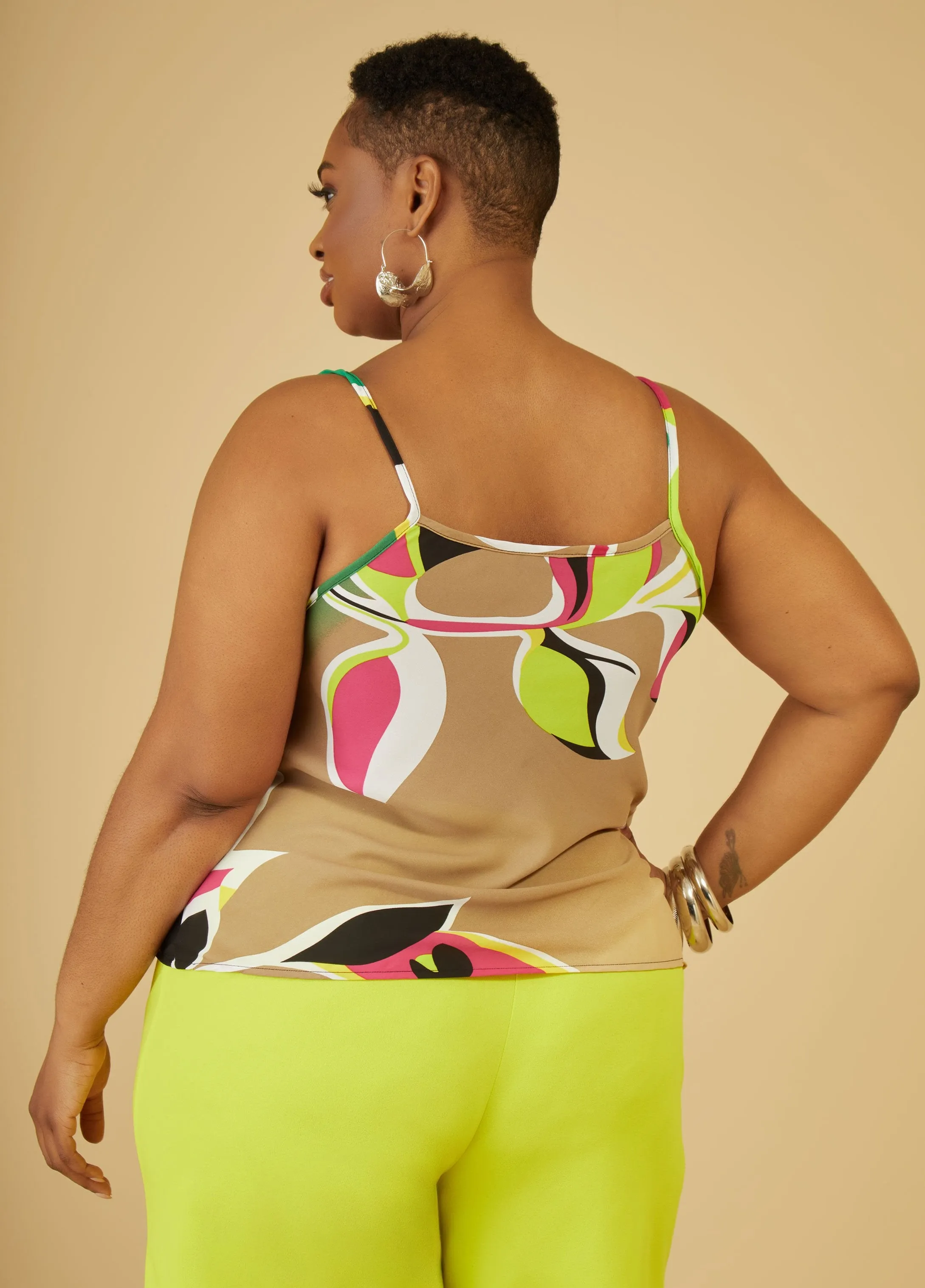 Printed Cowl Neck Tank sold by Ashley Stewart product image thumbnail 2