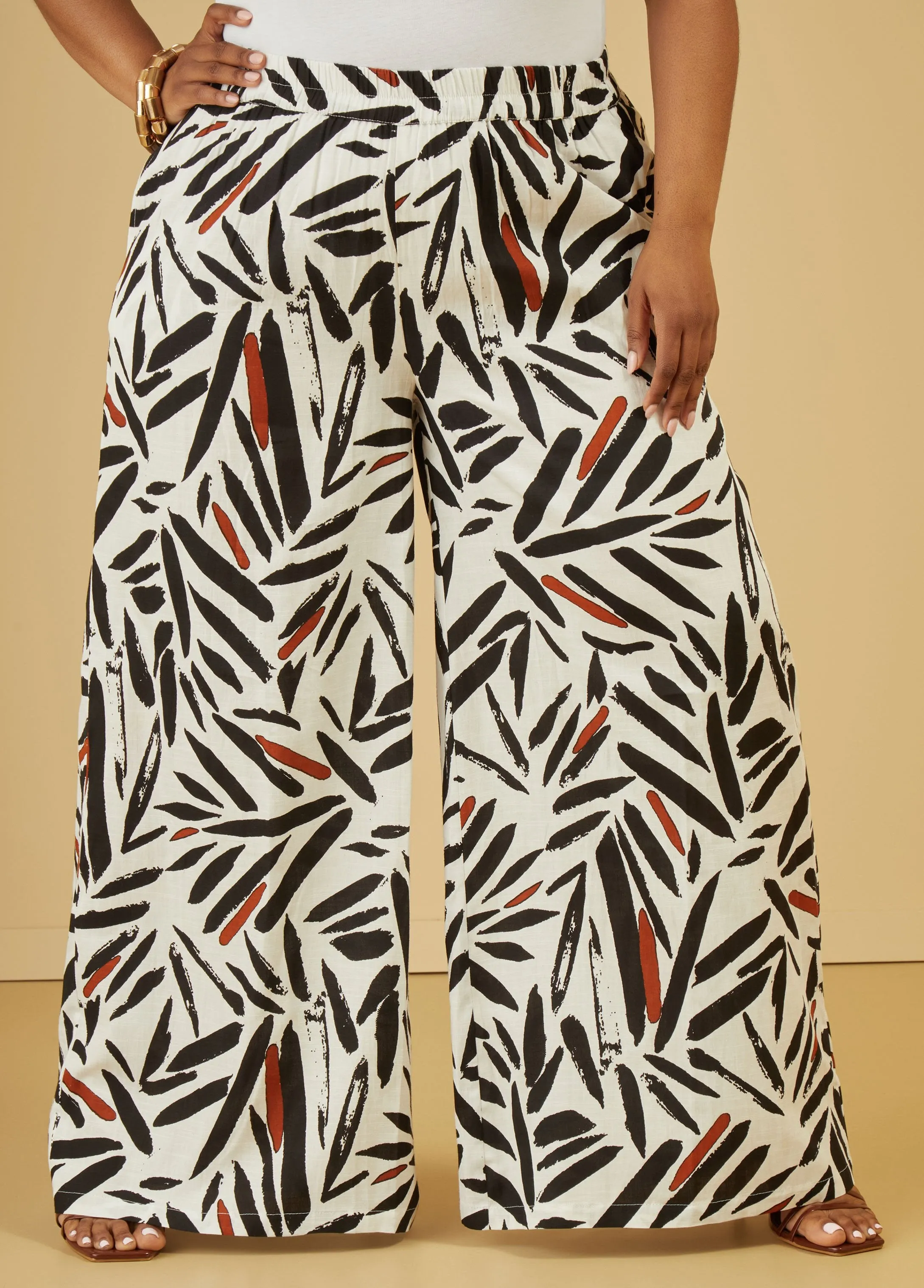 High Waist Printed Wide Leg Pants sold by Ashley Stewart product image thumbnail 3