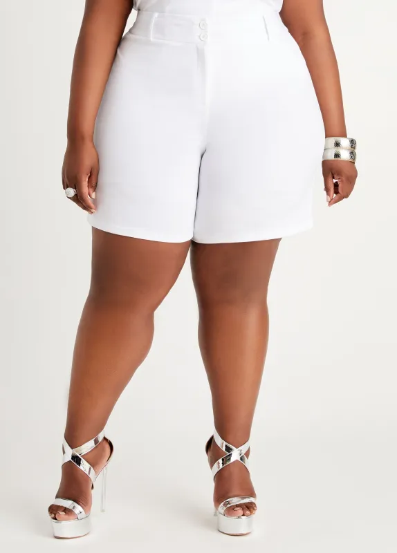 Pleated High-Waisted Shorts made by Ashley Stewart