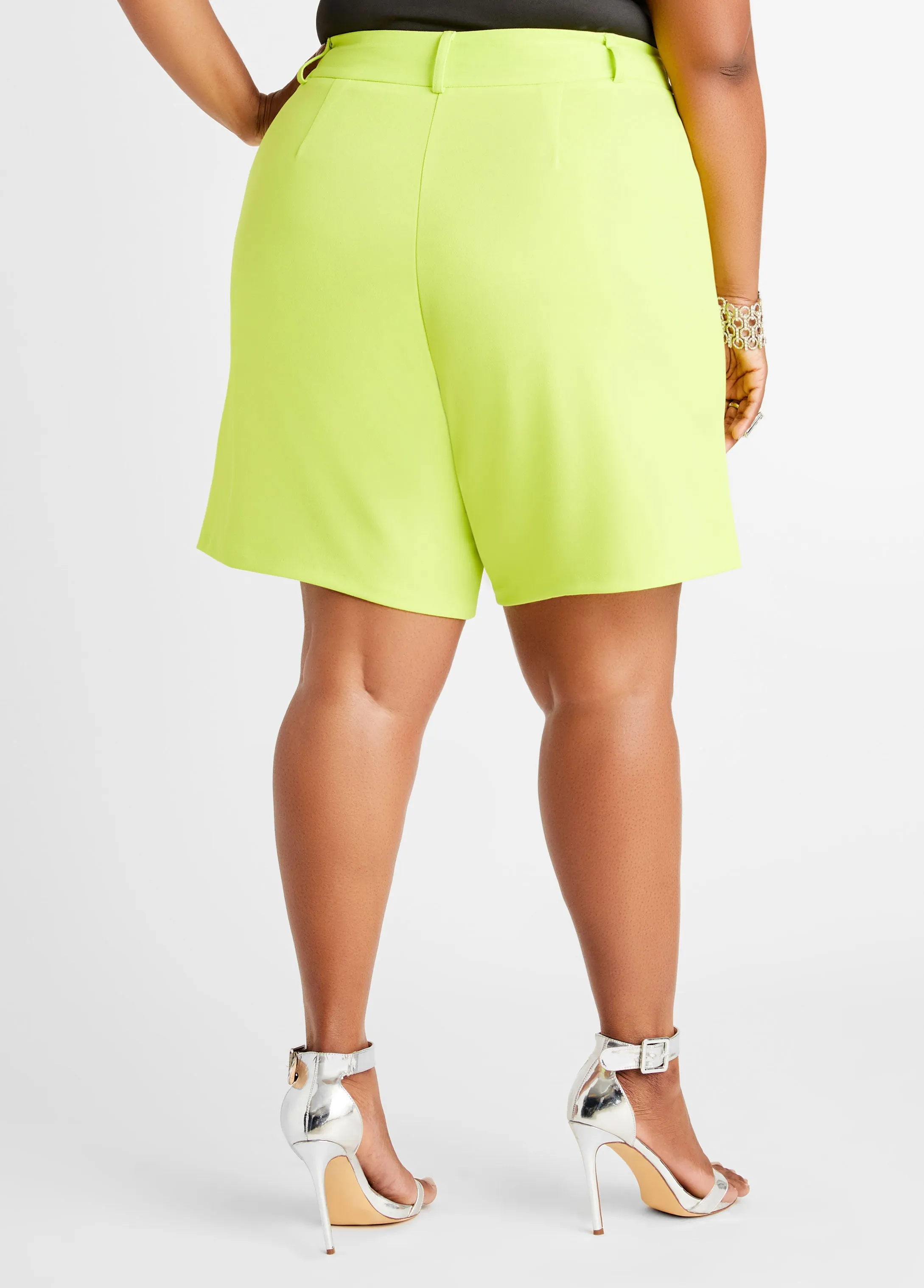 Pleated High-Waisted Shorts sold by Ashley Stewart product image thumbnail 5