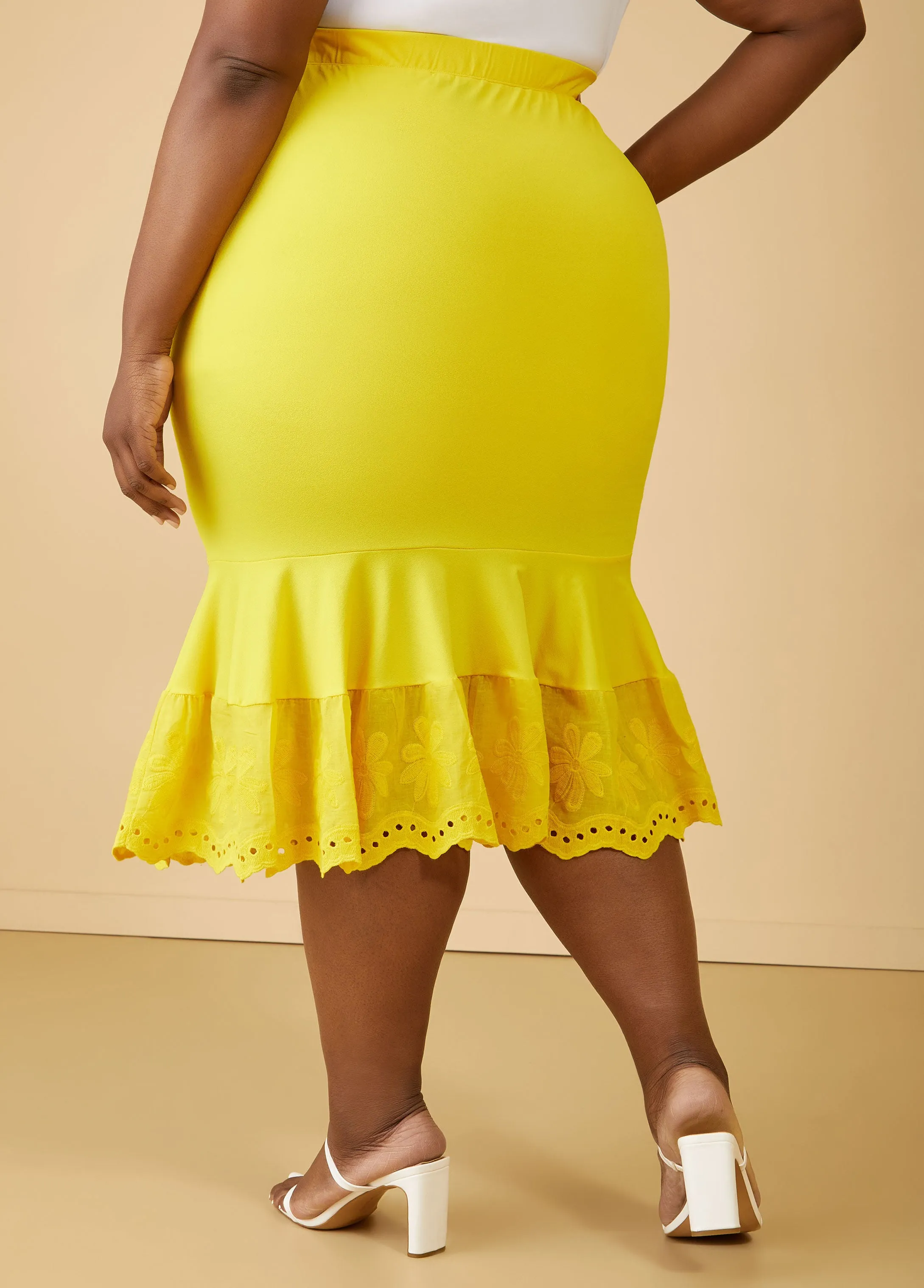 Embroidered Paneled Midi Skirt sold by Ashley Stewart product image thumbnail 2