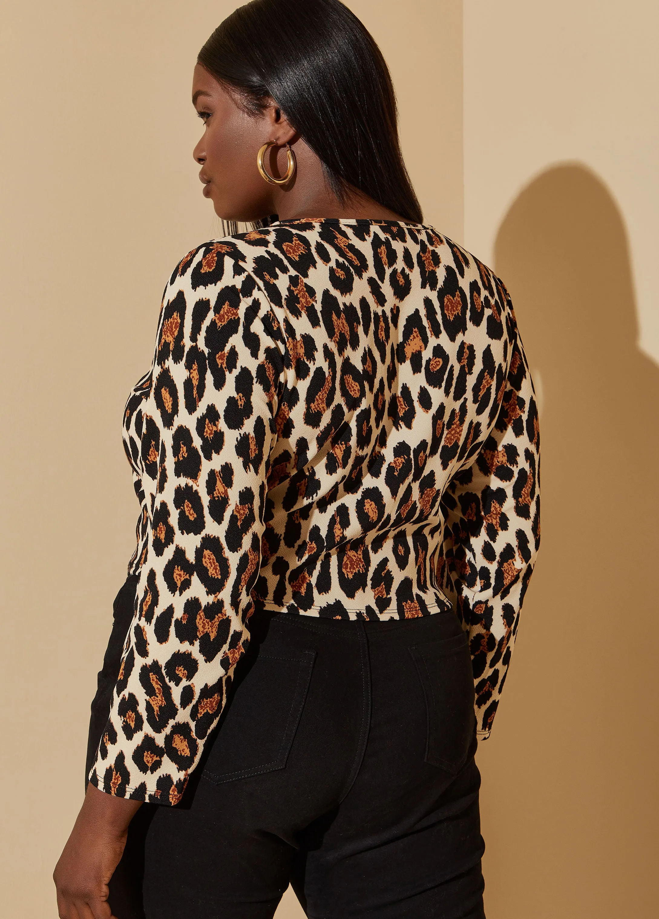 Leopard Print Crop Top sold by Ashley Stewart product image thumbnail 2