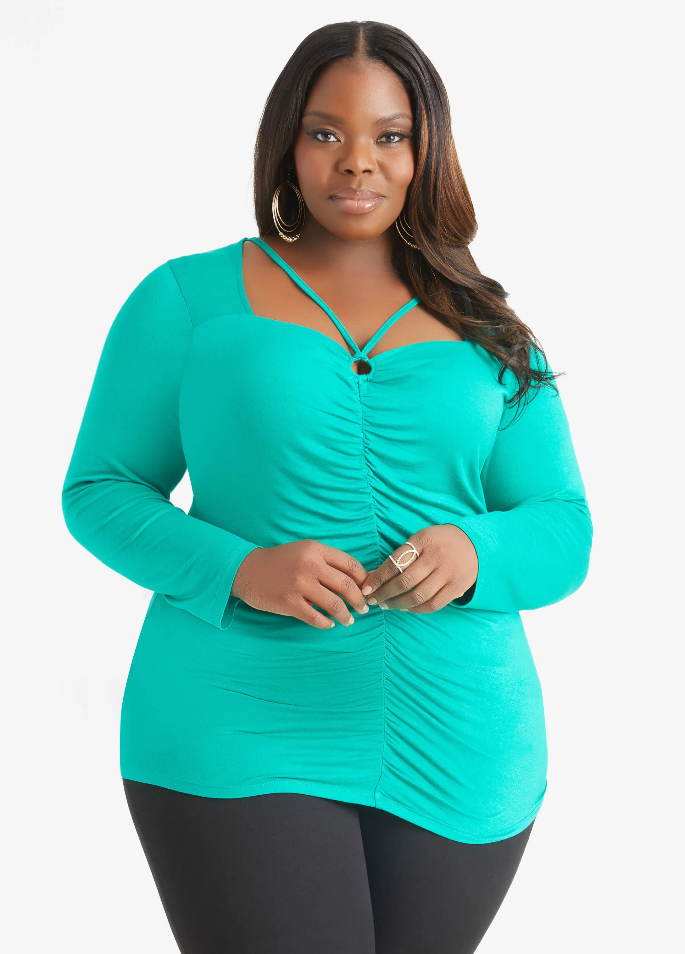 Cutout Jersey Top sold by Ashley Stewart product image thumbnail 5