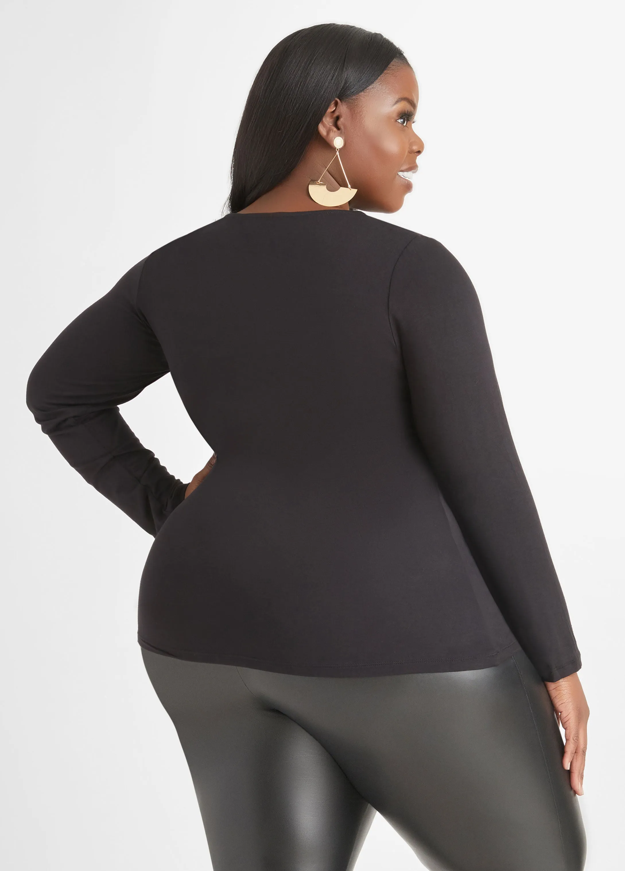 Cutout Jersey Top sold by Ashley Stewart product image thumbnail 2
