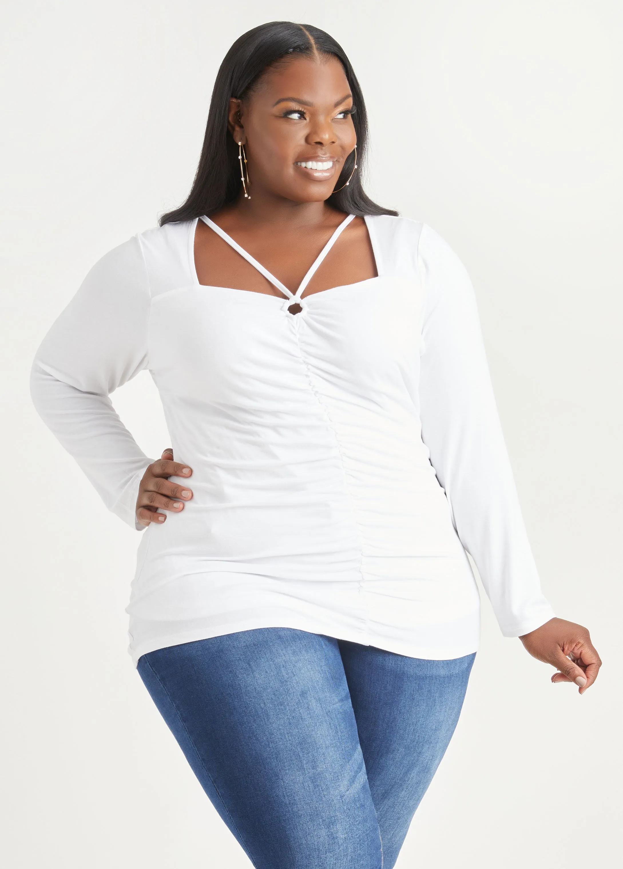 Cutout Jersey Top sold by Ashley Stewart product image thumbnail 3