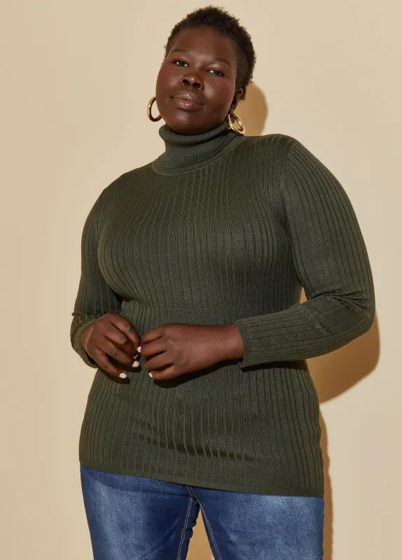 Turtleneck Ribbed Knit Sweater sold by Ashley Stewart