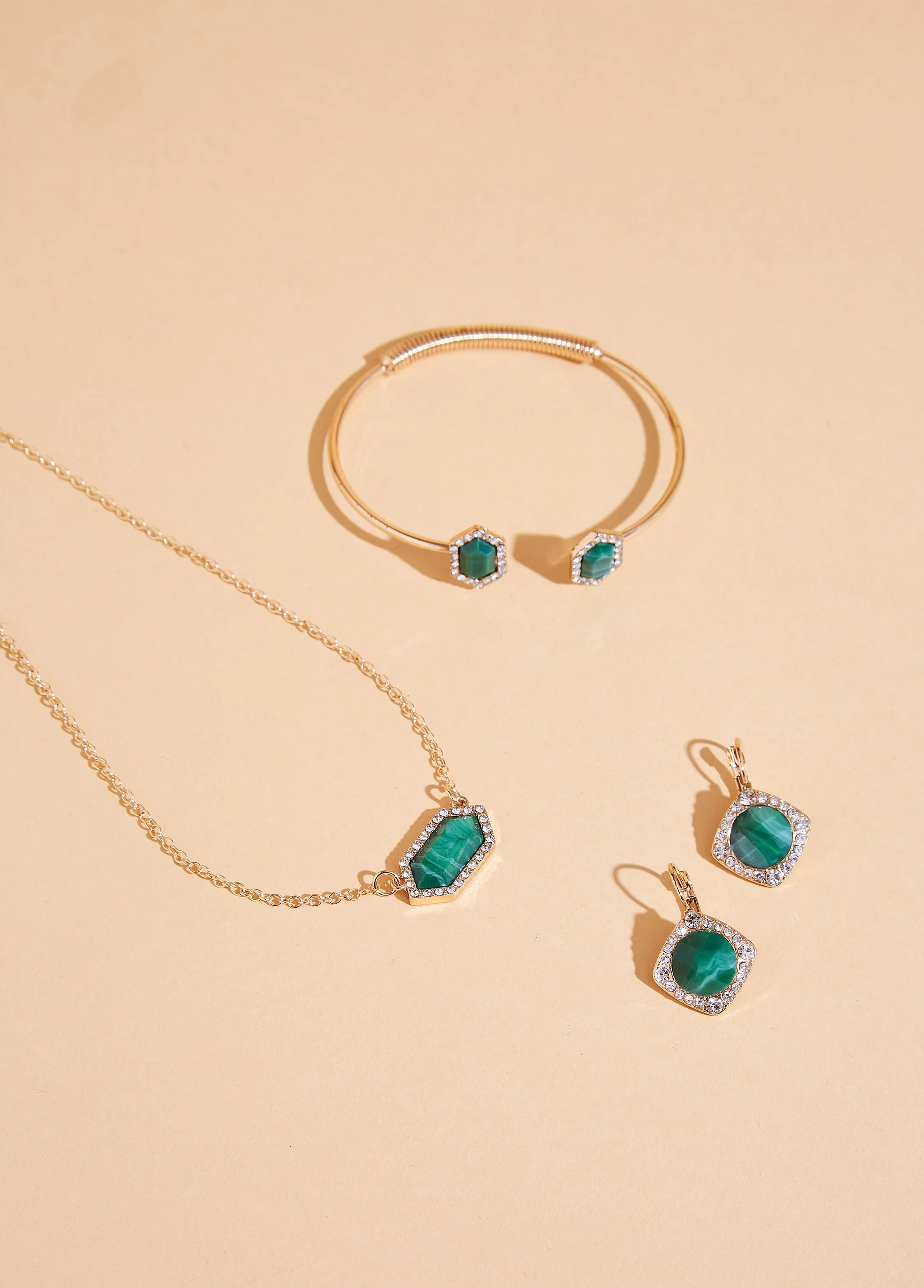 Stone And Crystal Drop Earrings sold by Ashley Stewart product image thumbnail 4