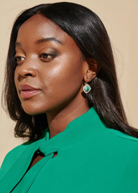 Stone And Crystal Drop Earrings sold by Ashley Stewart