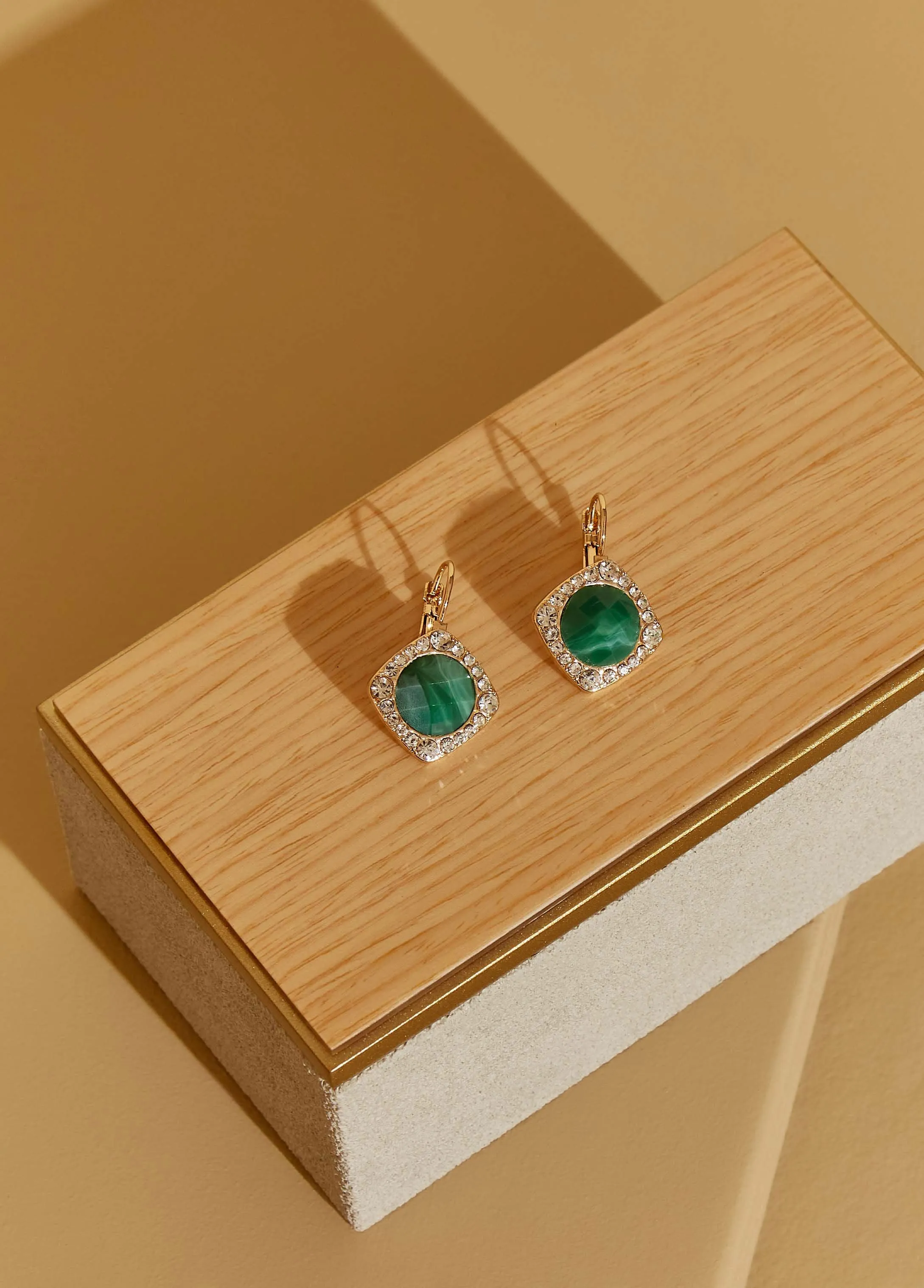 Stone And Crystal Drop Earrings sold by Ashley Stewart product image thumbnail 2