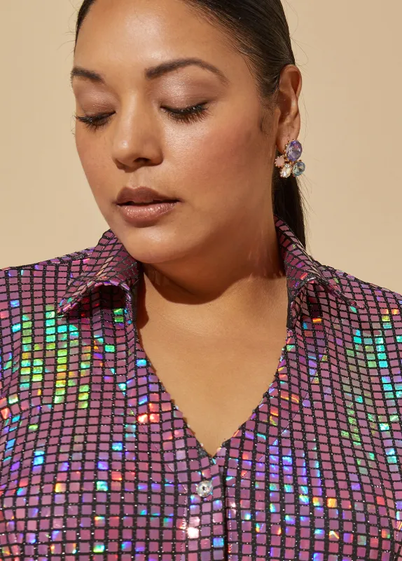 Tri Color Crystal Earrings sold by Ashley Stewart