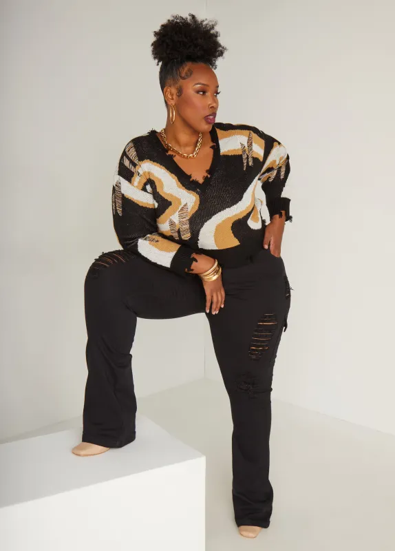 Distressed Cargo Jeans made by Ashley Stewart