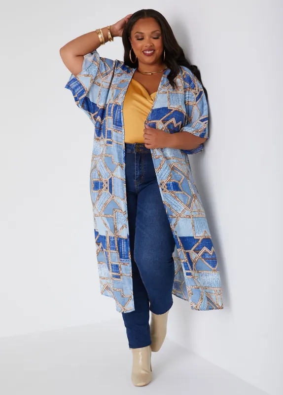 Printed Open Front Kimono made by Ashley Stewart