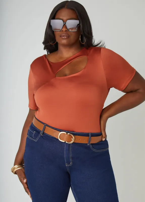 Buckled Faux Leather Waist Belt sold by Ashley Stewart