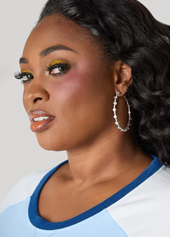 Crystal Hoop Earrings sold by Ashley Stewart