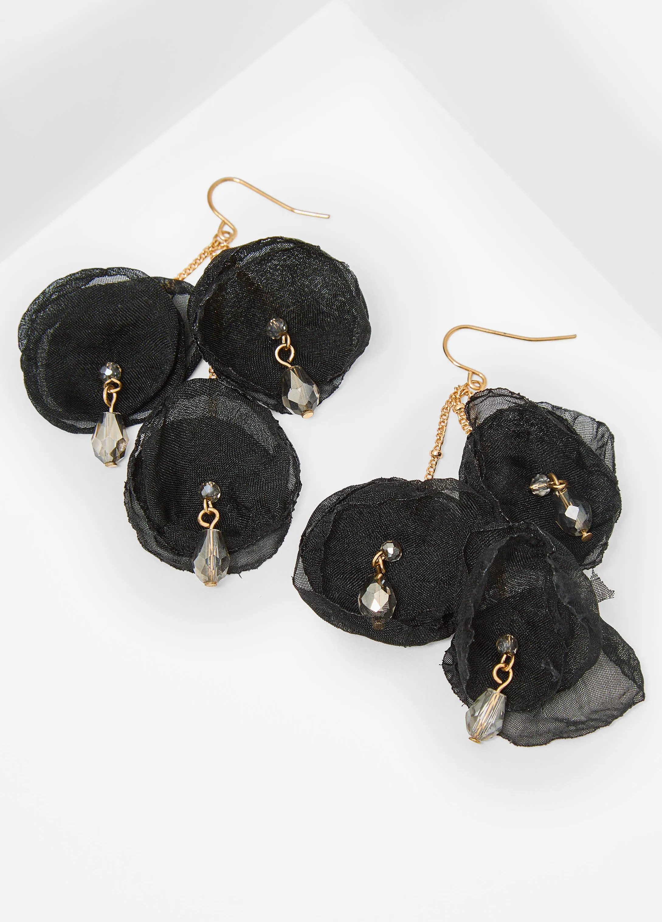 Bead Embellished Flower Earrings sold by Ashley Stewart product image thumbnail 2