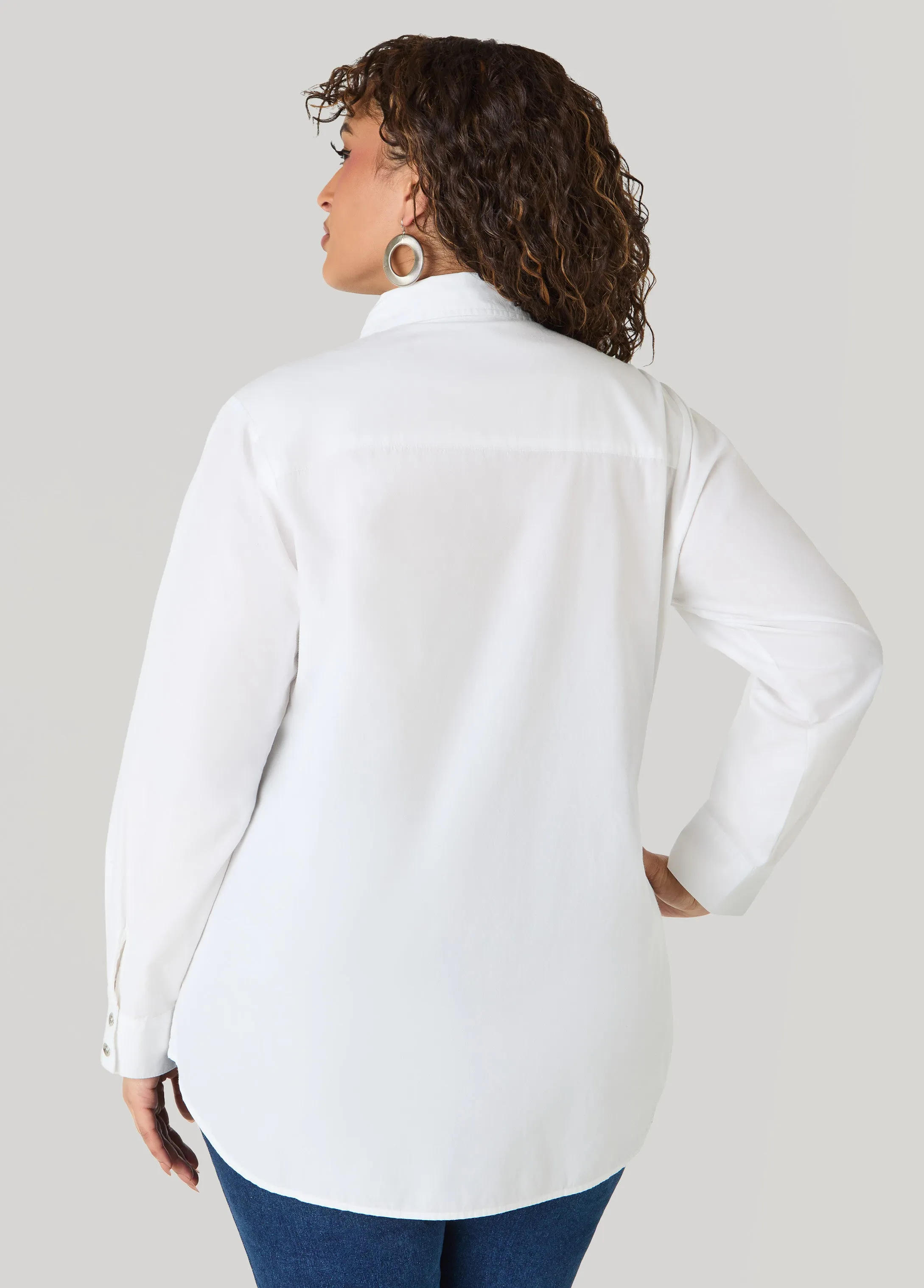 Studded Cotton Shirt sold by Ashley Stewart product image thumbnail 2
