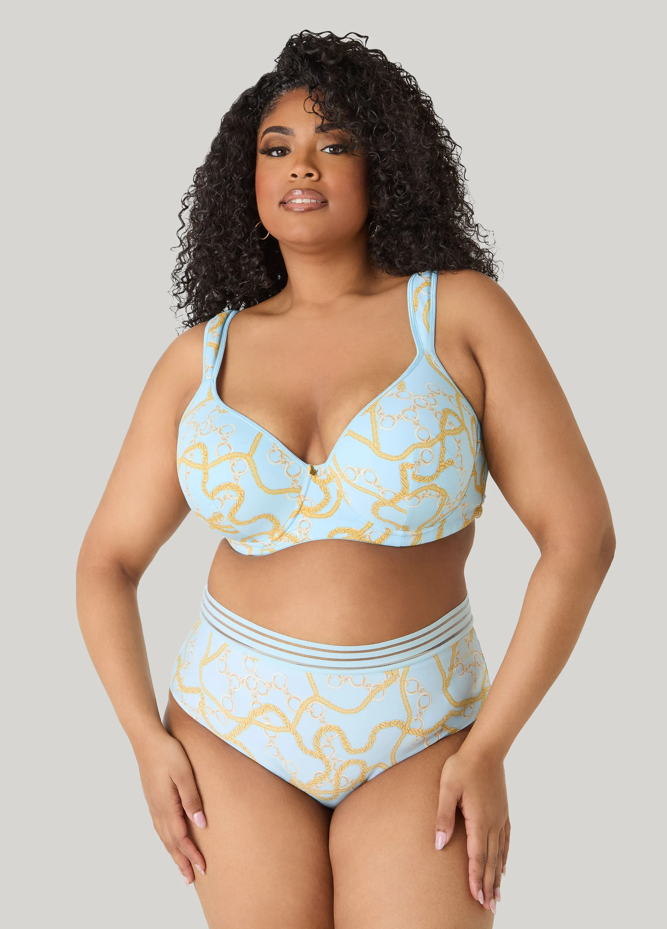 Chain Print Plunge Butterfly Bra sold by Ashley Stewart