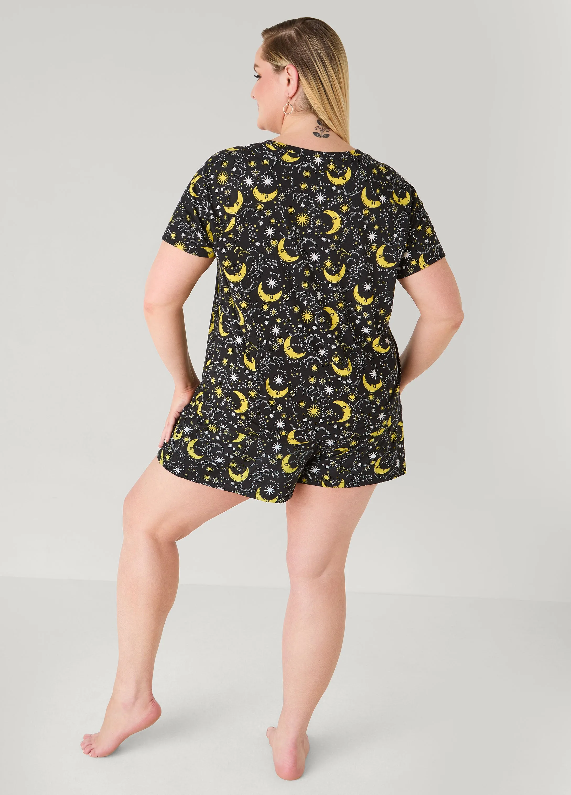 Moon To Noon Moon Print Short Set sold by Ashley Stewart product image thumbnail 2
